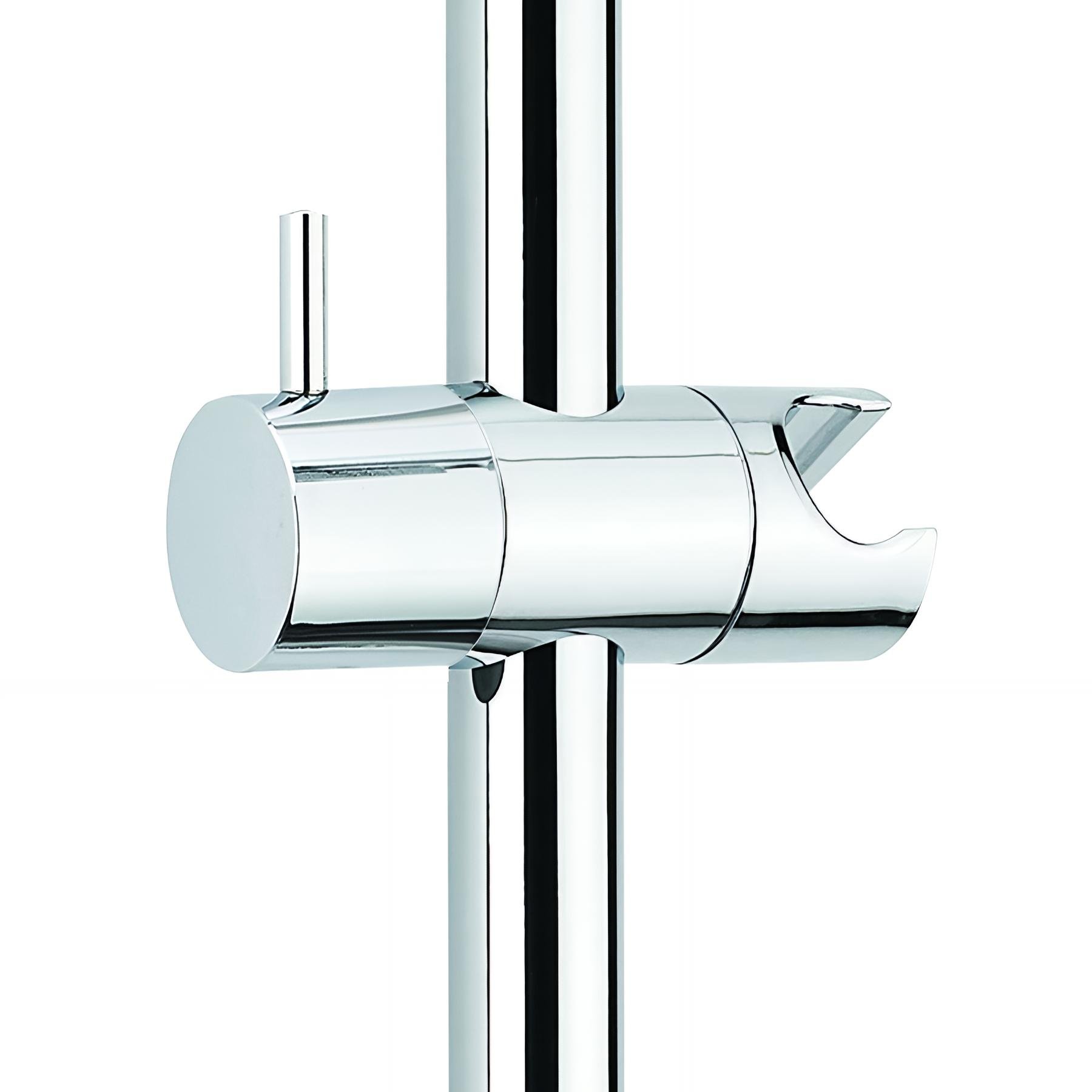 Curseur ABS chromé pour barre de douche Ø25mm, design