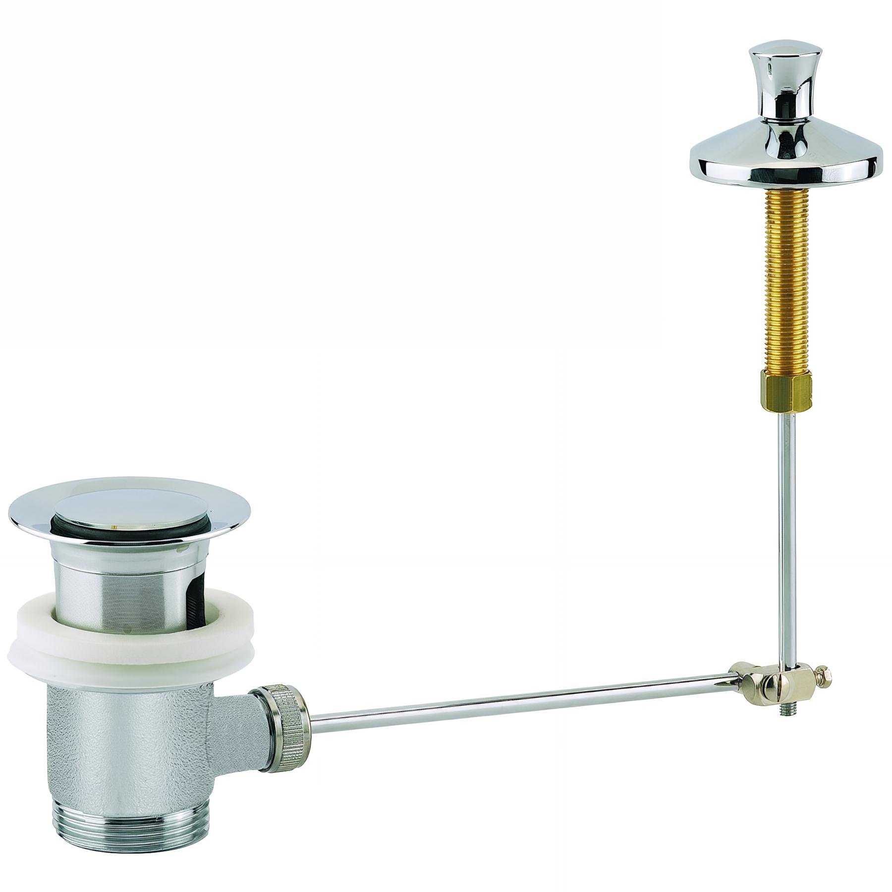 Bonde automatique pour lavabo, nickel mat, à tirette verticale, serrage 40 à 48