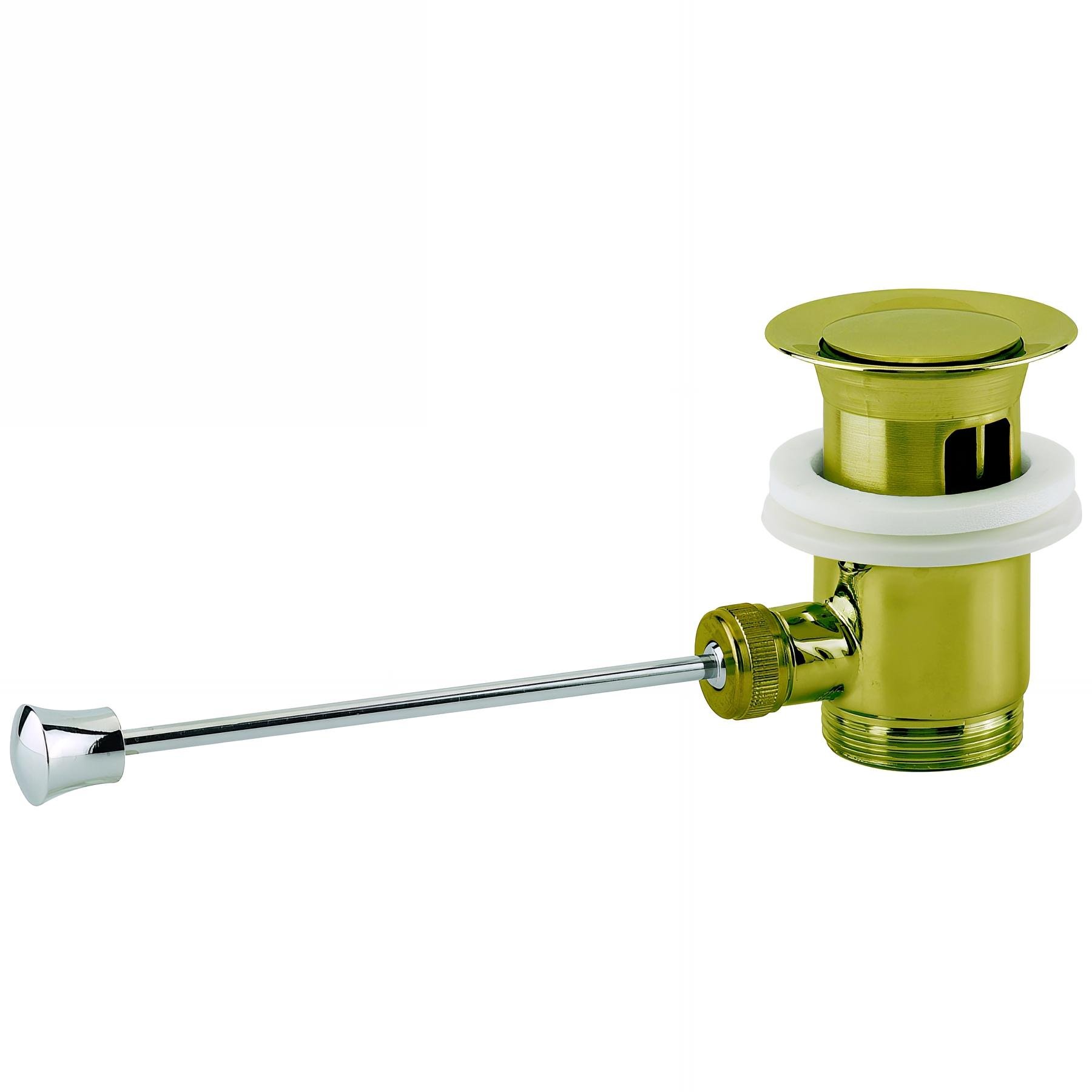 Bonde automatique pour lavabo,laiton poli,sans tirette verticale,serrage 40 à 48