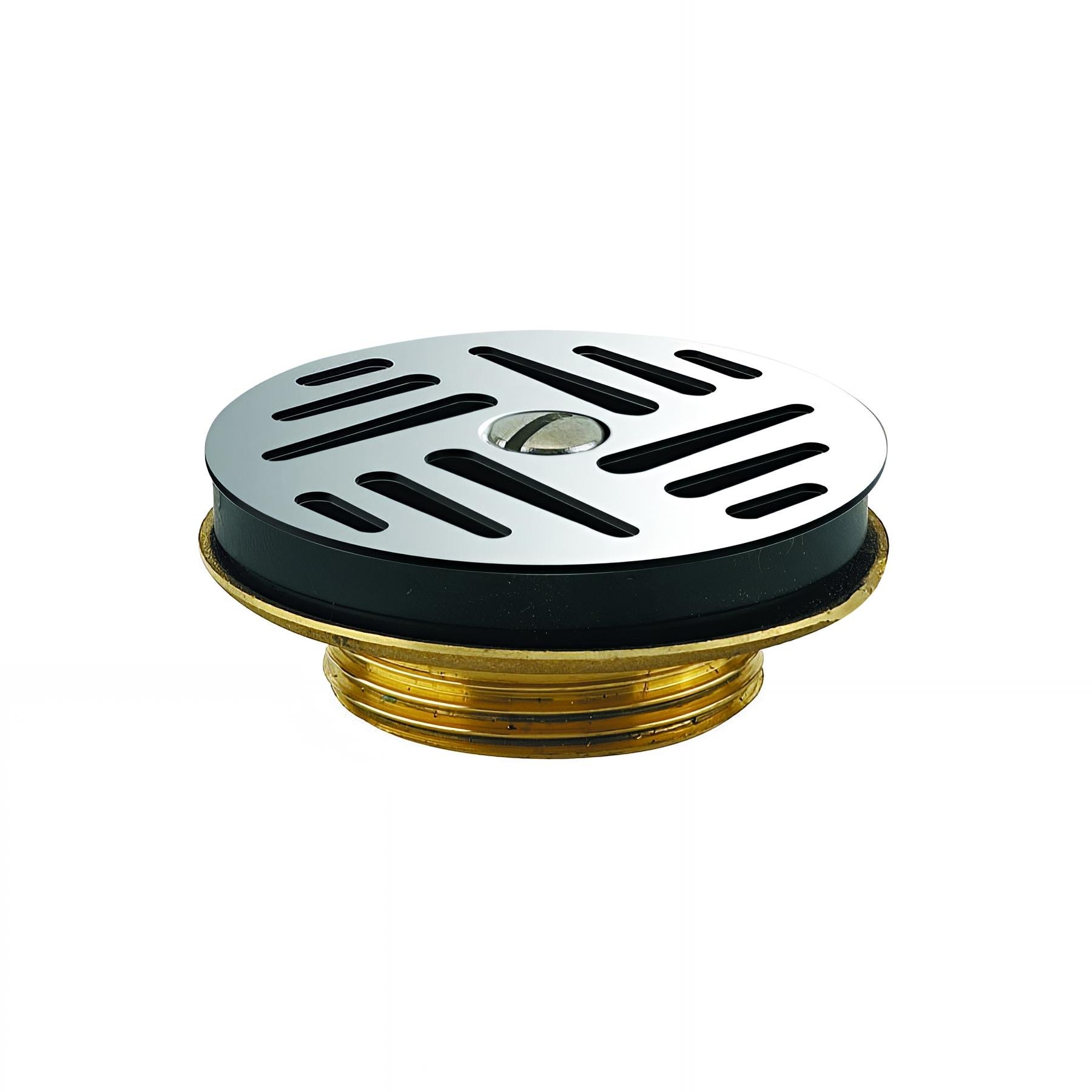 Bonde lavabo écoulement libre grille inox Ø63mm, serrage 0 à 55mm