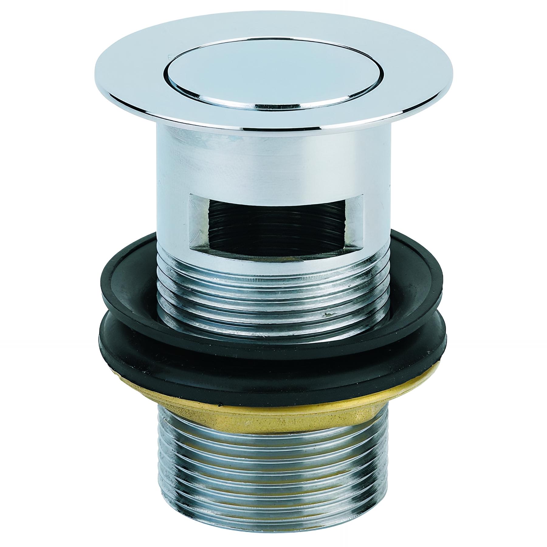 Bonde lavabo laiton chromé,clapet rotatif,H. 80mm,avec lanterne,serrage 32 à 55