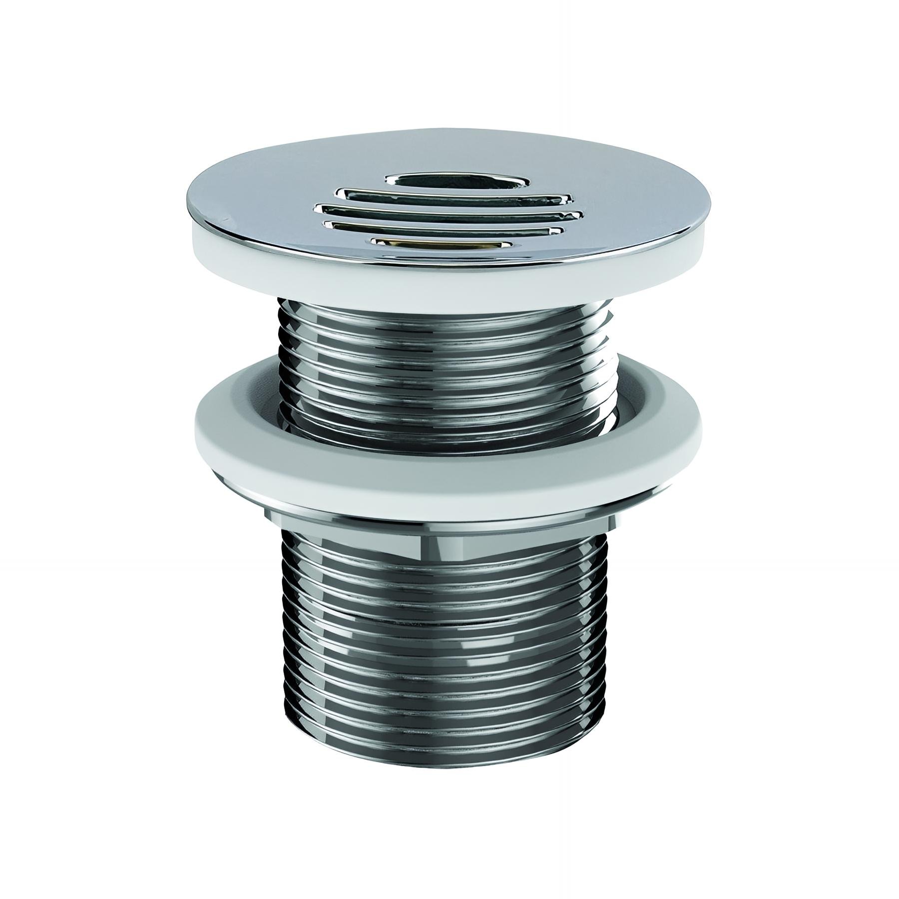 Bonde lavabo-vasque écoulement libre,grille laiton chromé,H. 60,serrage 1 à 35