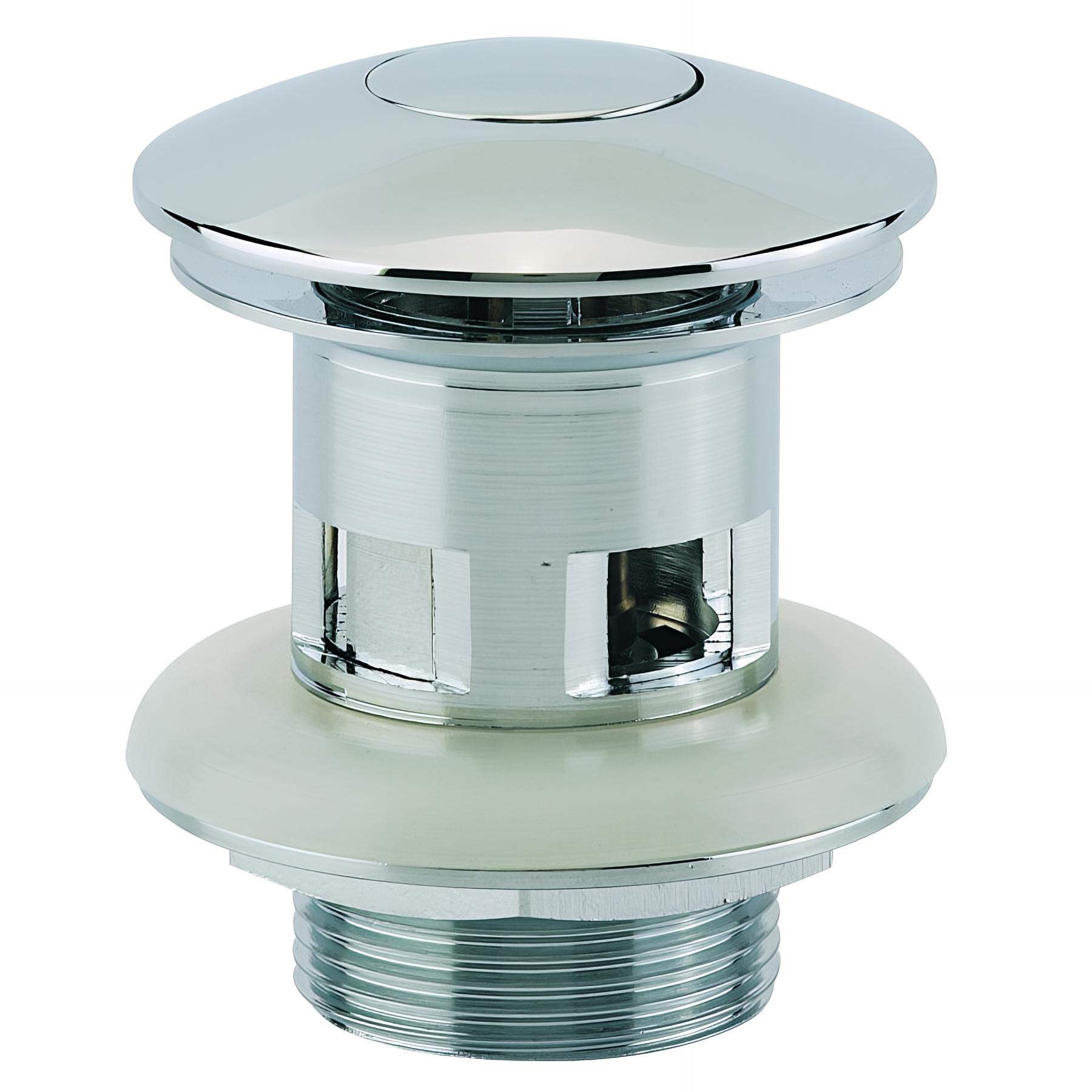 Bonde lavabo laiton chromé,digiclic à clapet,H. 65mm,lanterne,serrage 30 à 40 mm