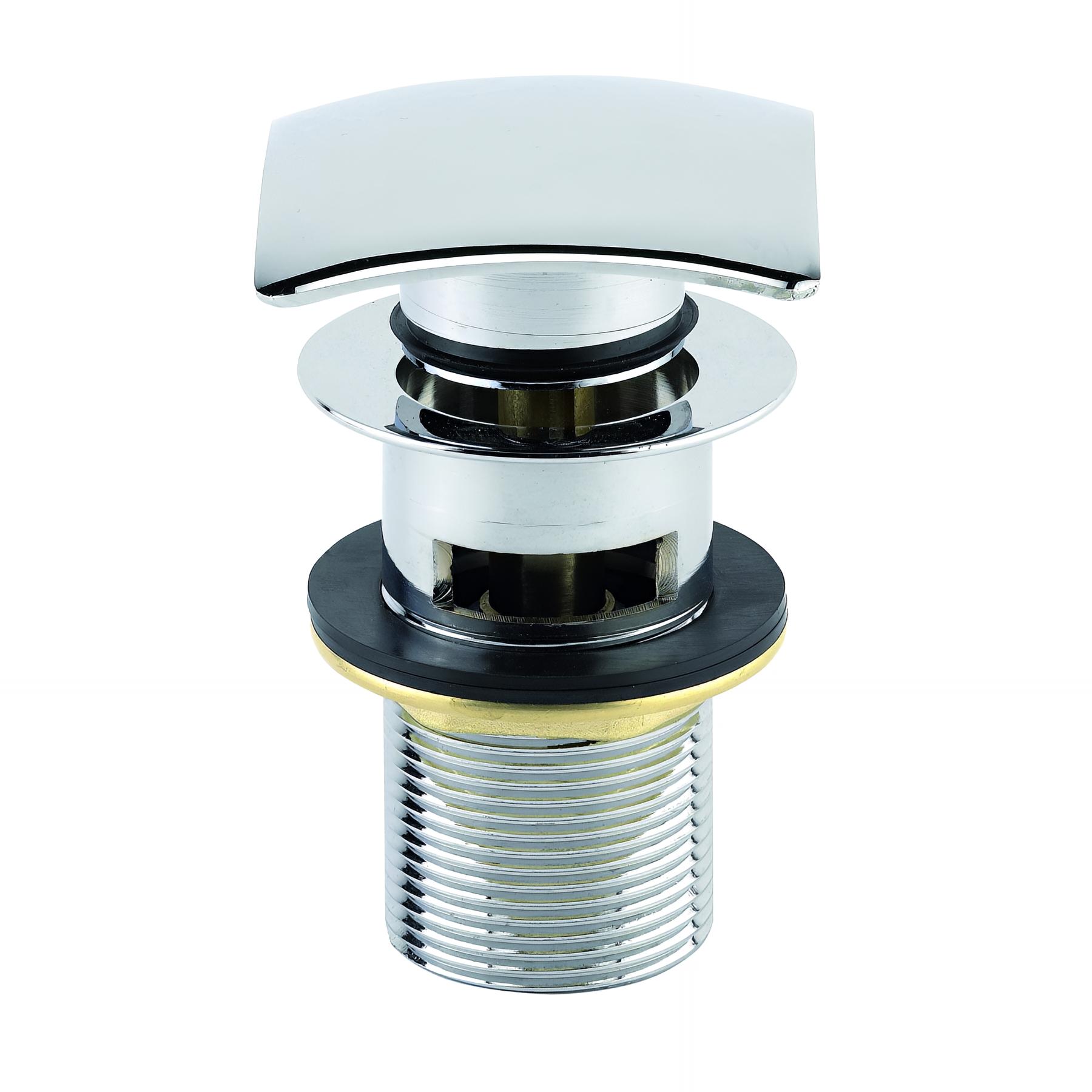 Bonde lavabo laiton chromé, digiclic, H. 80mm, avec lanterne, serrage 30 à 55mm