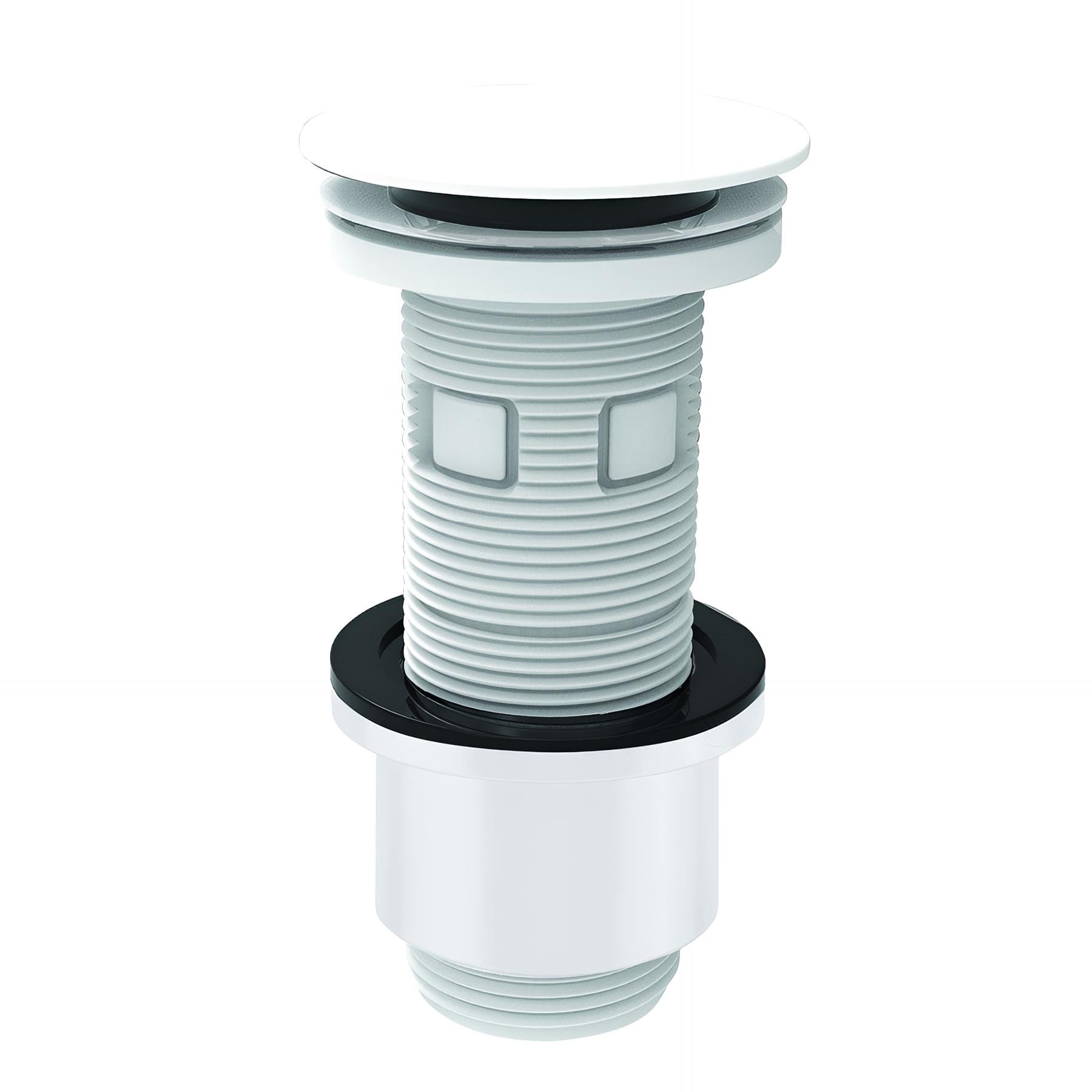 Bonde universelle digiclic ou fixe, H. 100mm, clapet et corps ABS blanc satiné