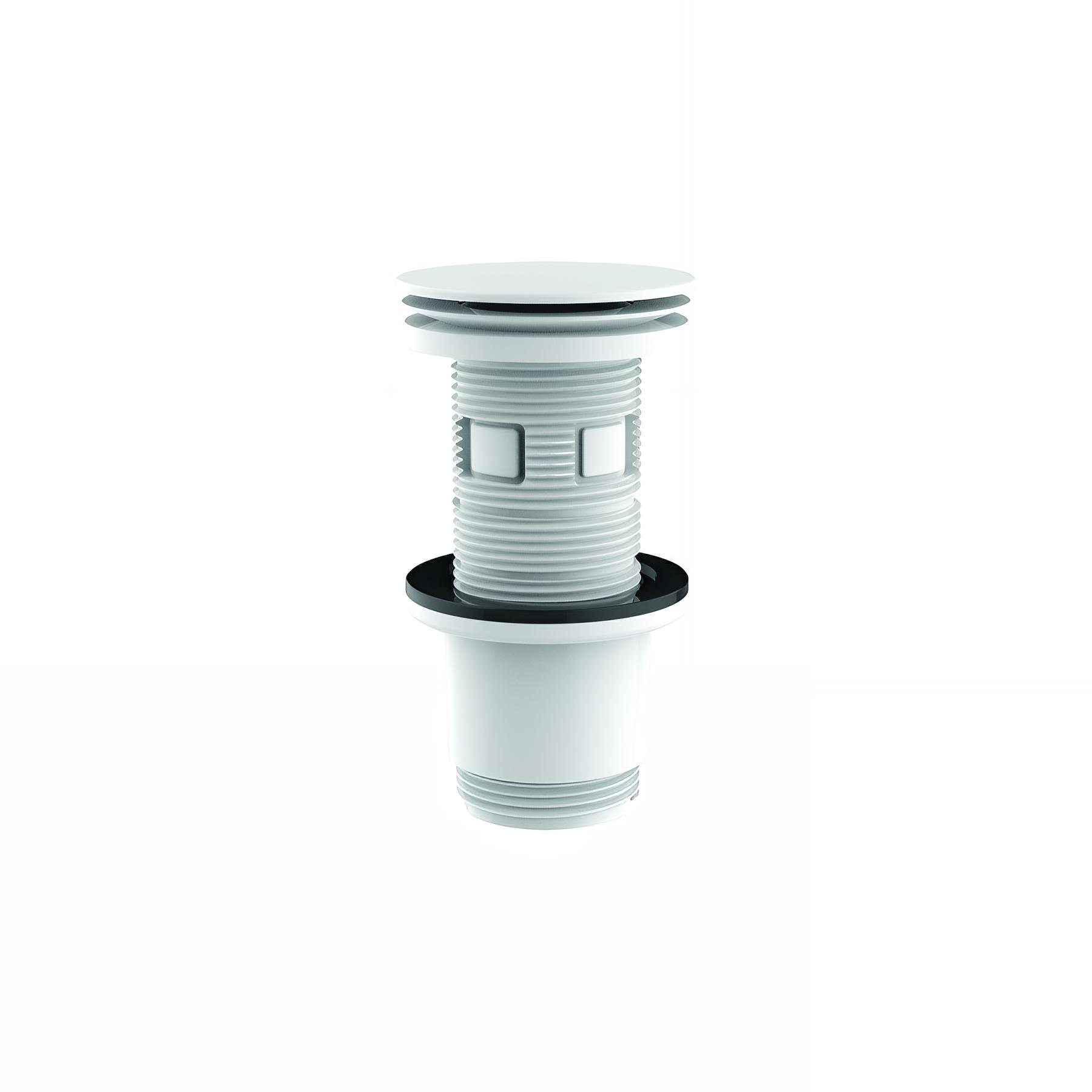 Bonde universelle digiclic ou fixe, H. 100mm, clapet et corps ABS blanc mat