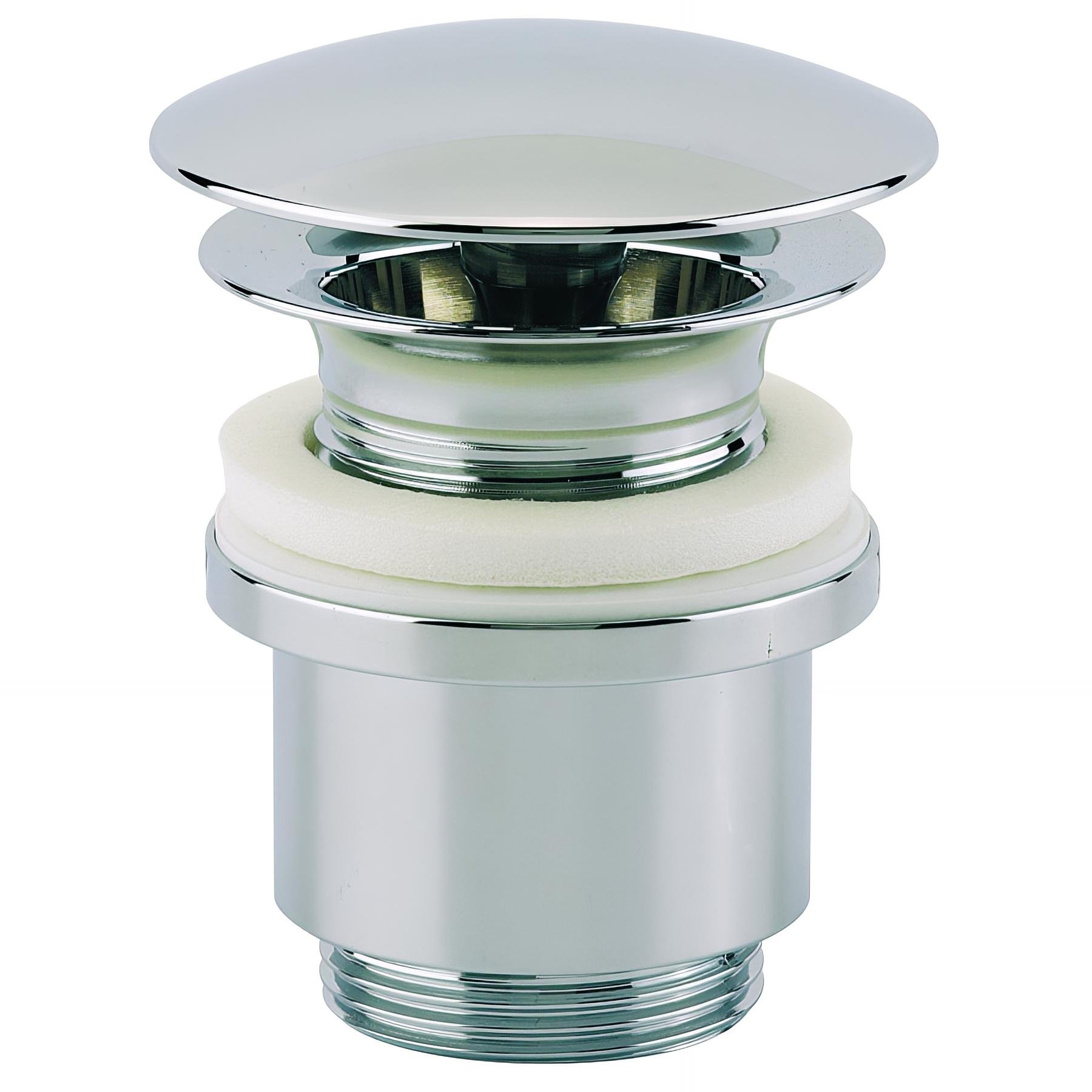 Bonde lavabo-vasque écoulement libre,clapet laiton chromé,H.60mm,serrage 20 à 45