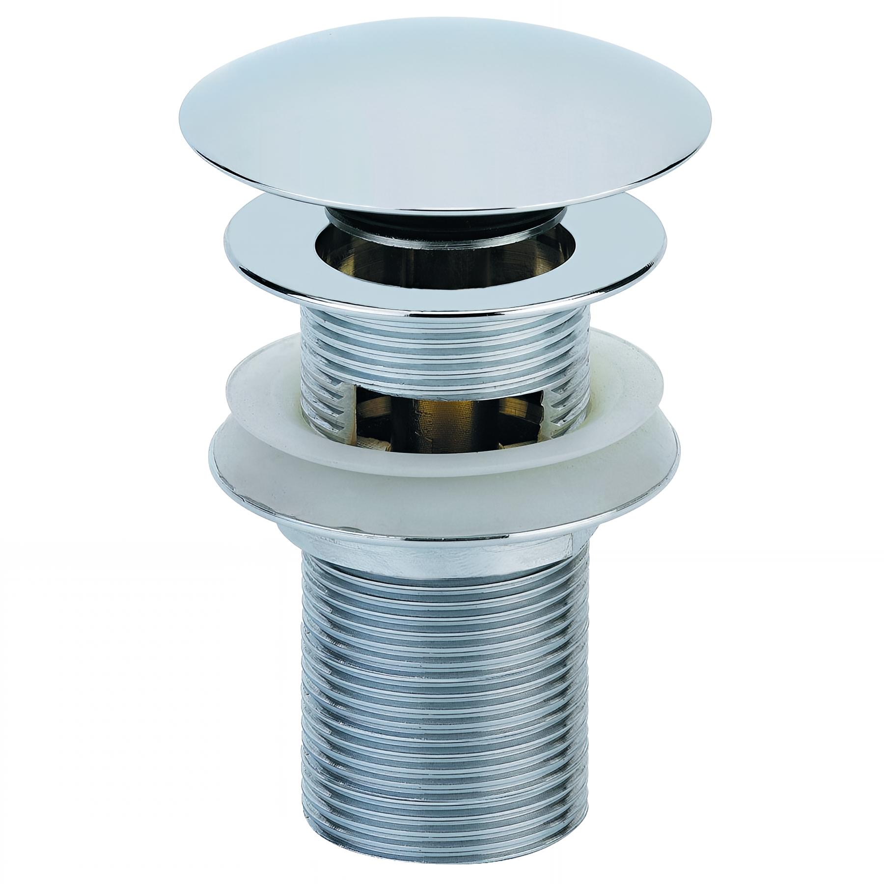 Bonde lavabo laiton chromé, digiclic, H. 100mm, avec lanterne serrage 30 à 75mm