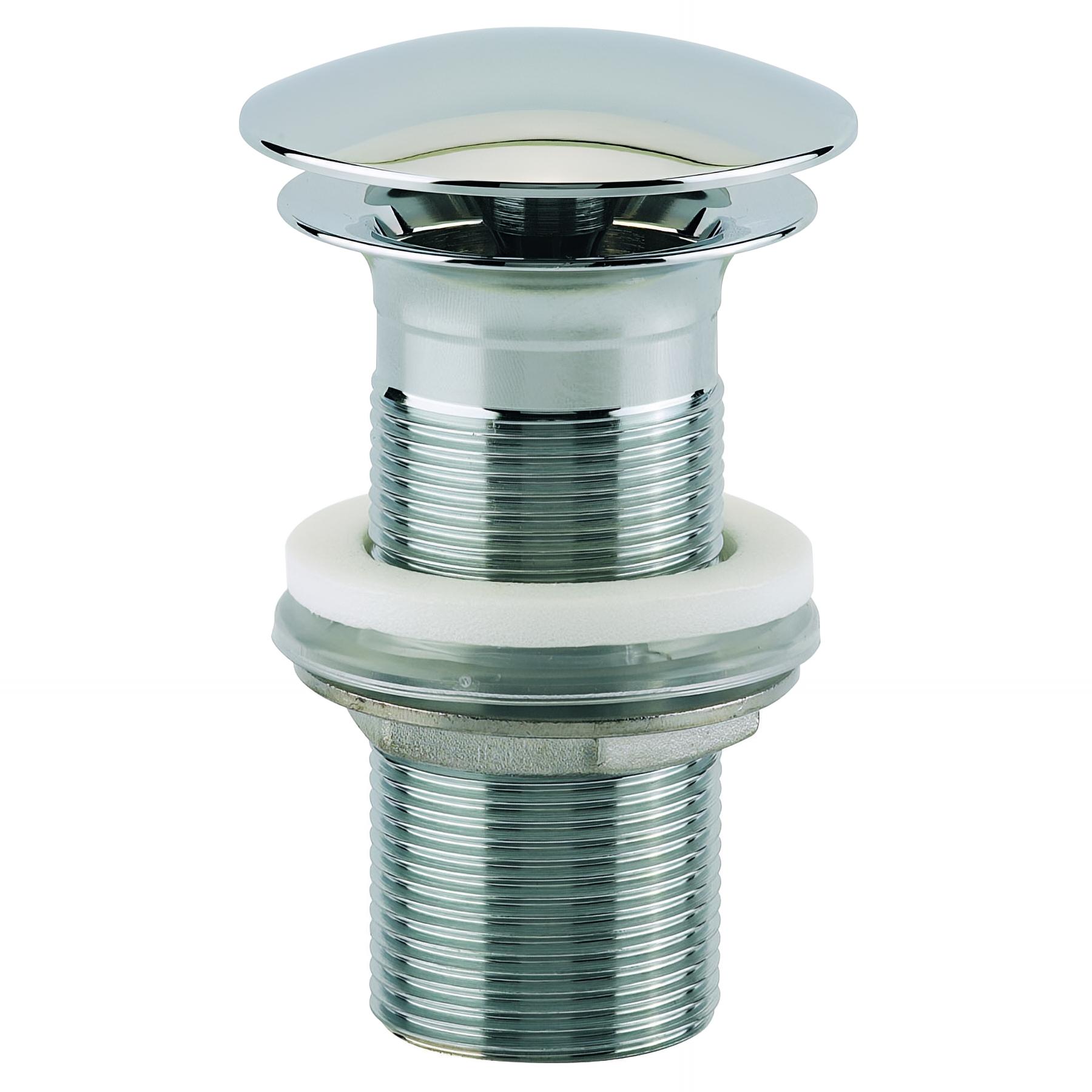 Bonde lavabo écoulement libre,clapet laiton chromé,H.100mm,serrage 9 à 75 mm