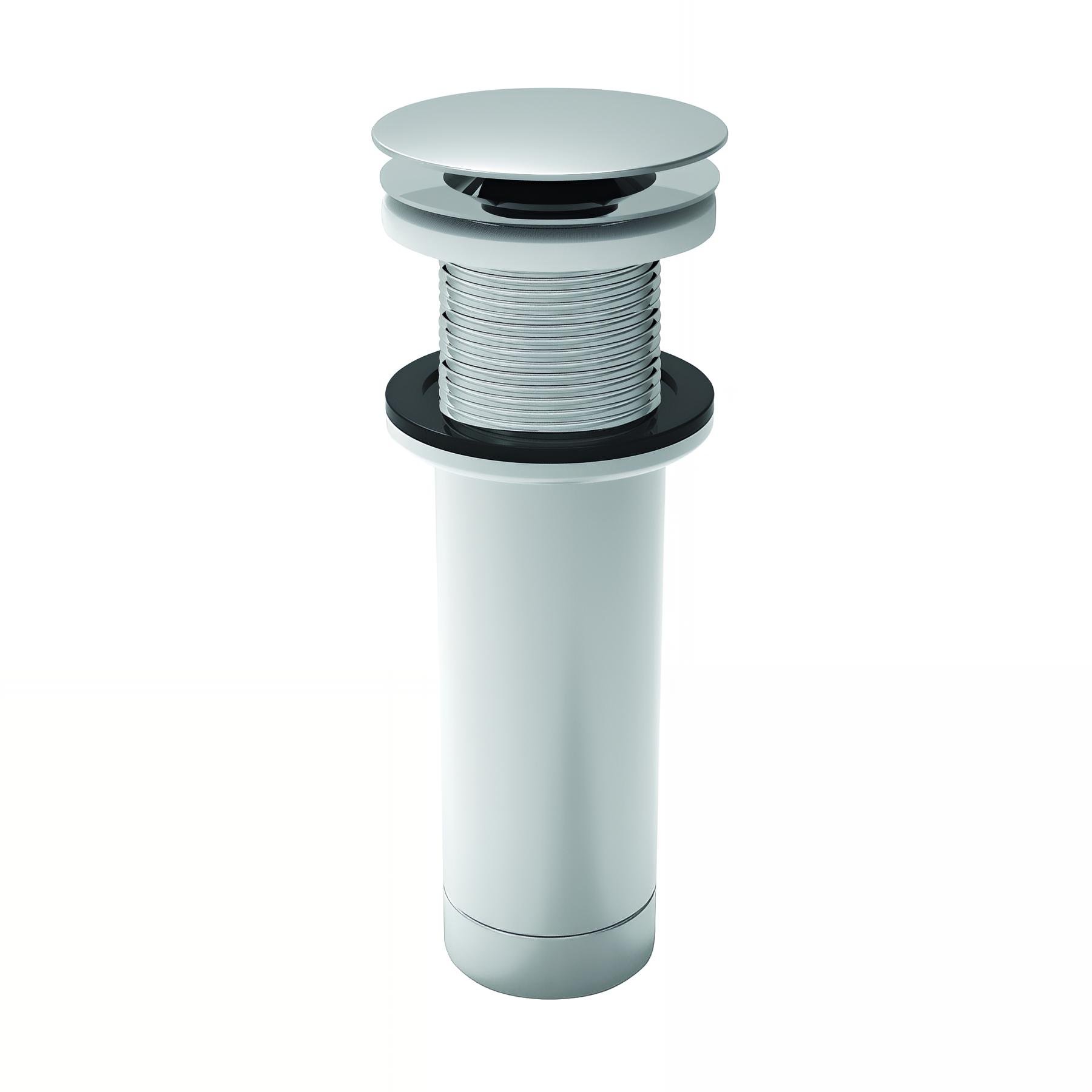 Ensemble bonde lavabo digiclic, clapet laiton chromé, H. 125, sortie verticale