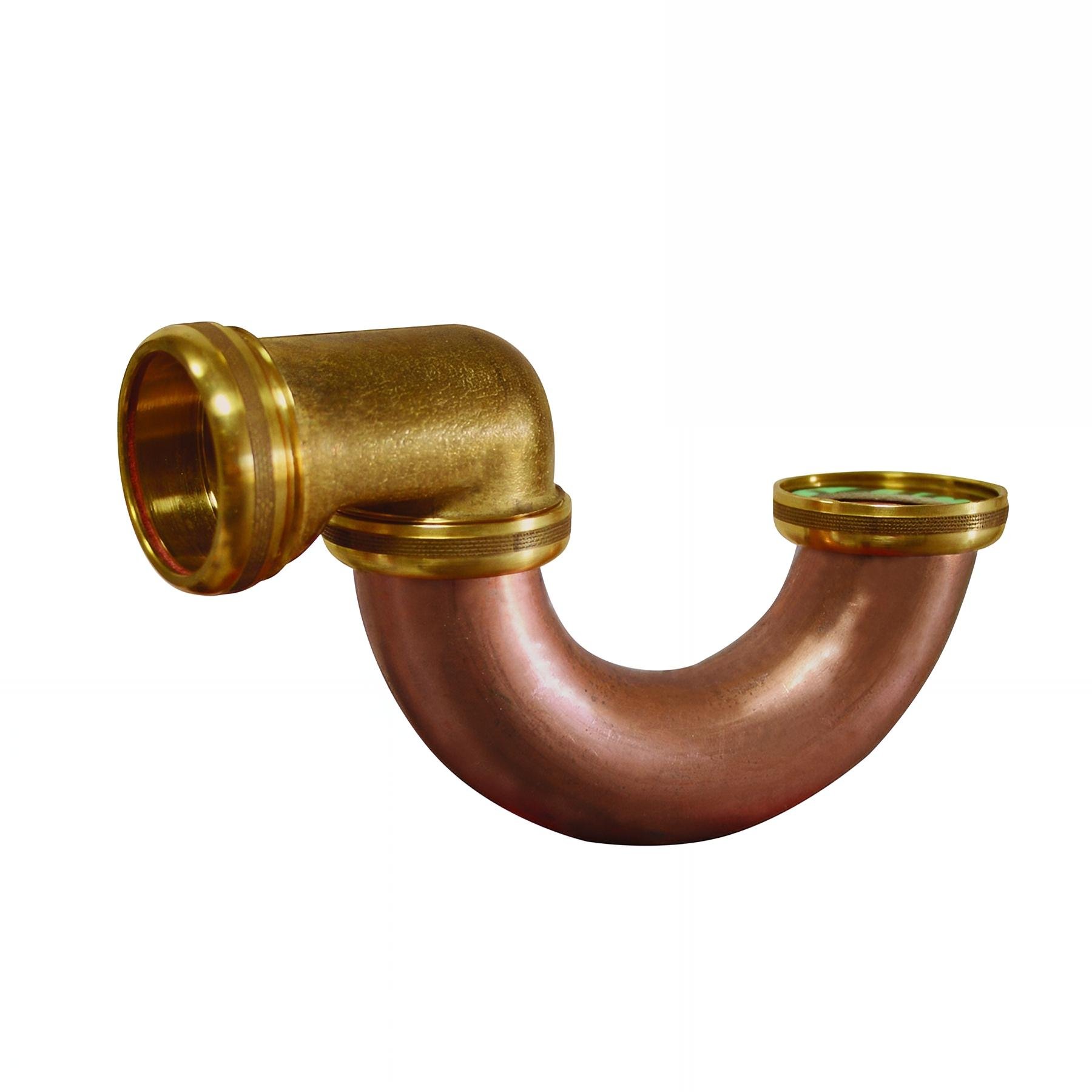 Siphon baignoire tube cuivre, sortie coudée orientable Ø40mm débit : 65 l/mn