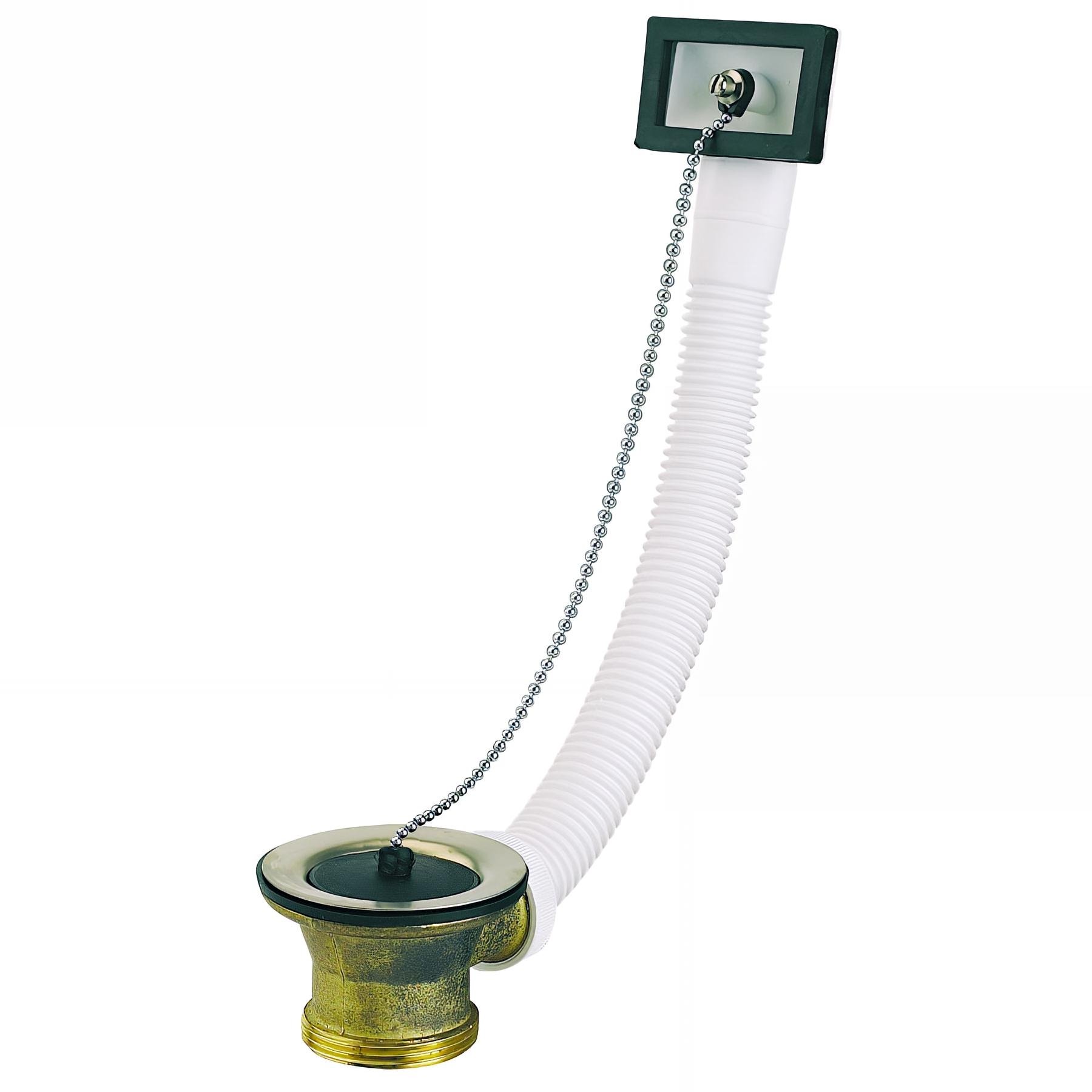 Bonde évier Ø50mm laiton, bouchon noir Ø45, cuvette Ø70, serrage 0 à 10, avec TP