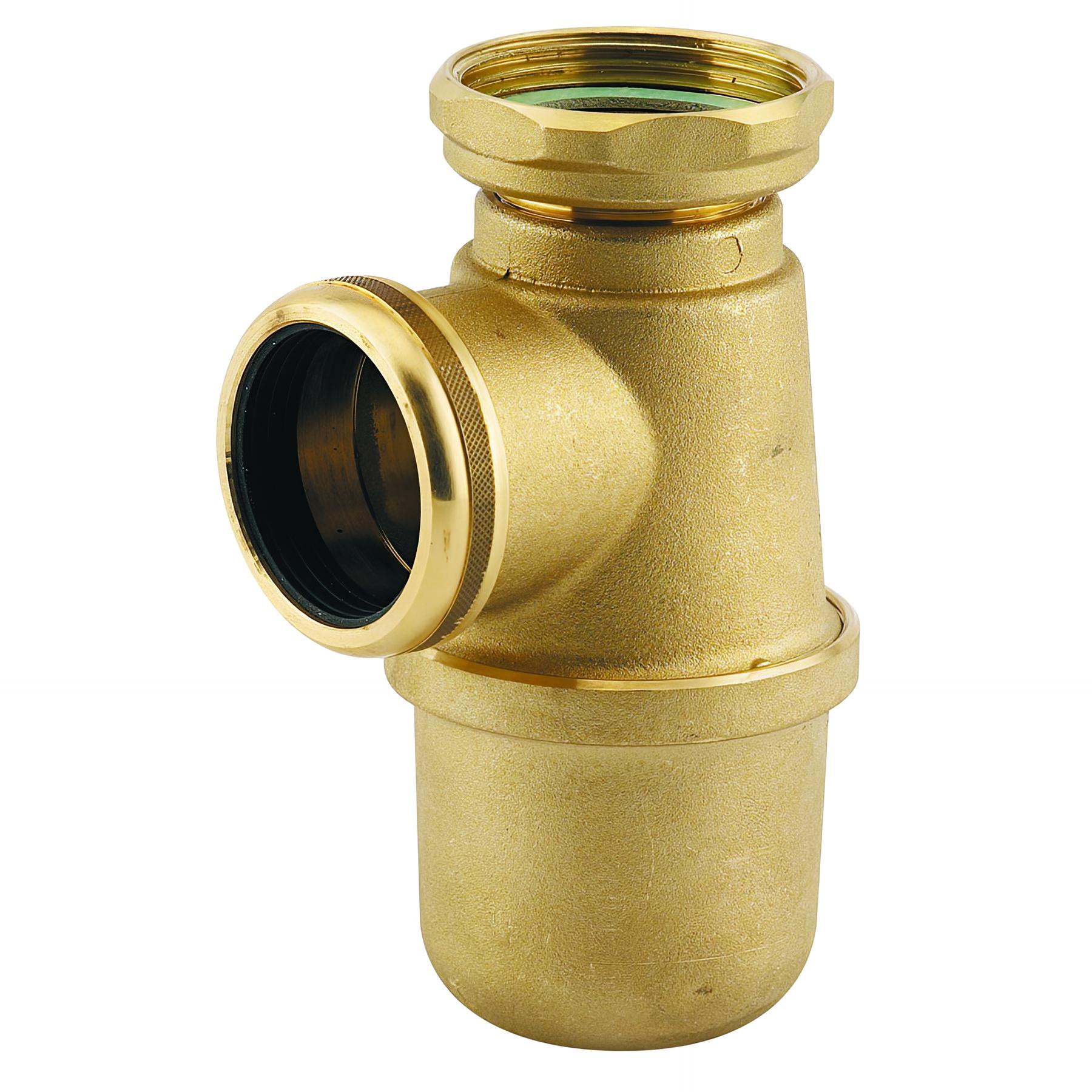 Siphon évier laiton, non réglable, H. sous évier 120mm