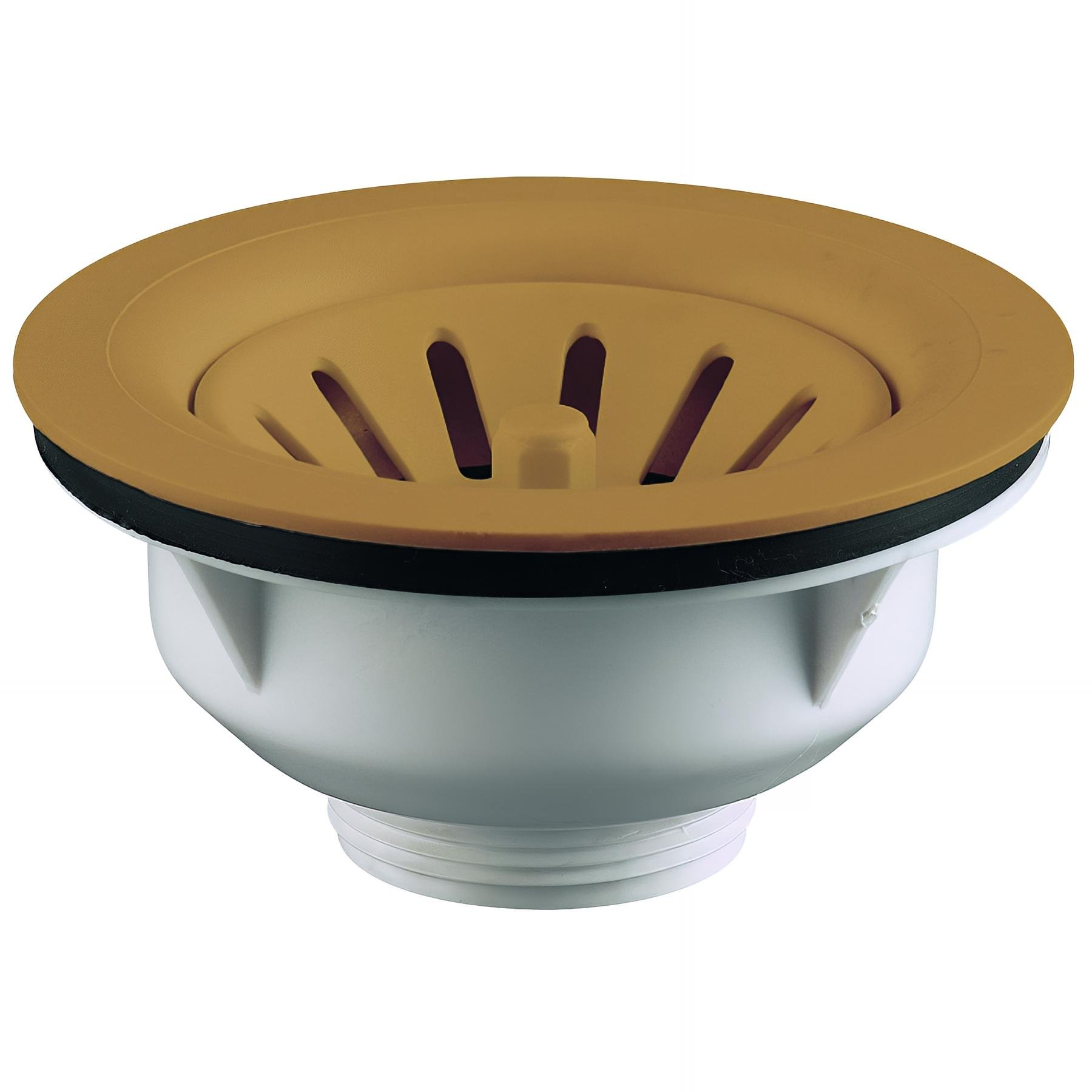 Bonde évier Ø90mm, panier Terre de France Ø75, cuvette Ø114,5, serrage 0 à 22