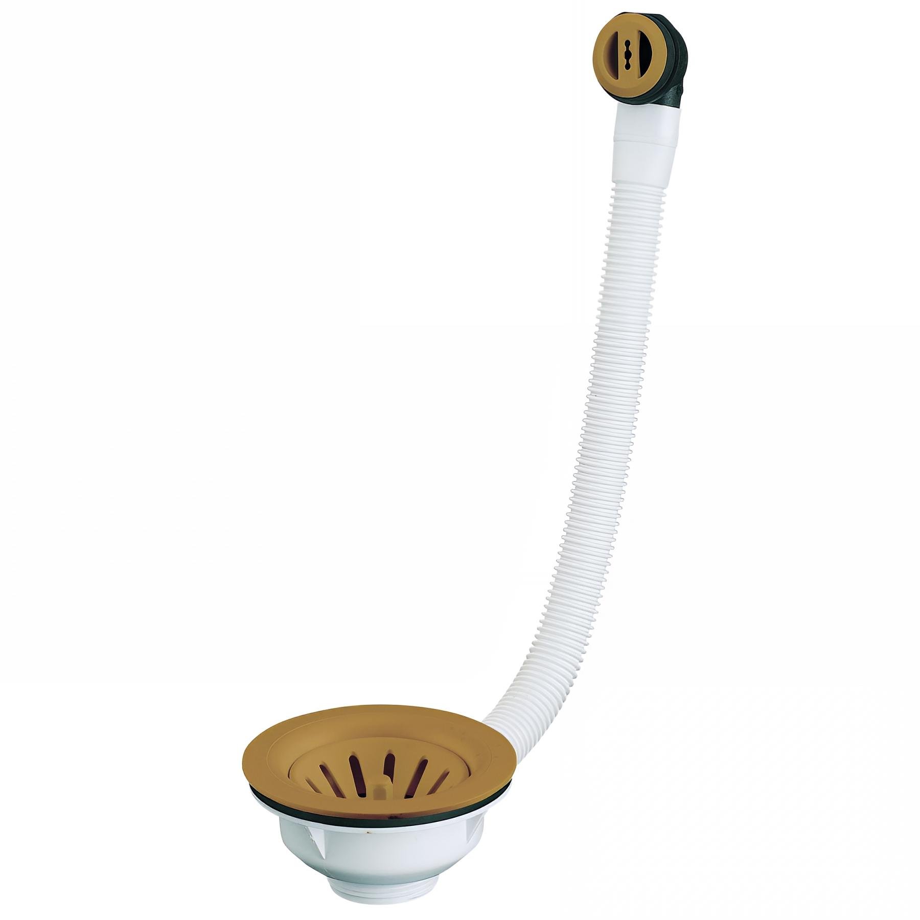 Bonde évier Ø90mm, panier Terre de France,cuvette Ø114,5,serrage 0 à 22,avec TP