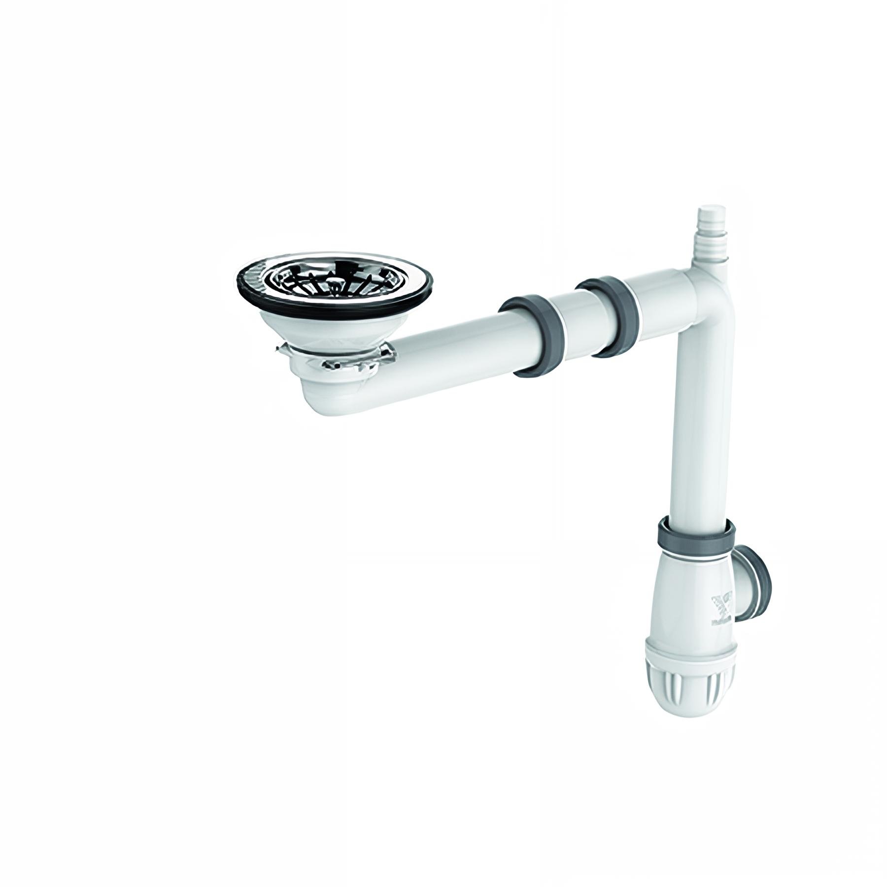 Vidage gain d'espace ELIPSO, pour évier 1 cuve Ø90mm, H. 89,5mm, sans trop-plein