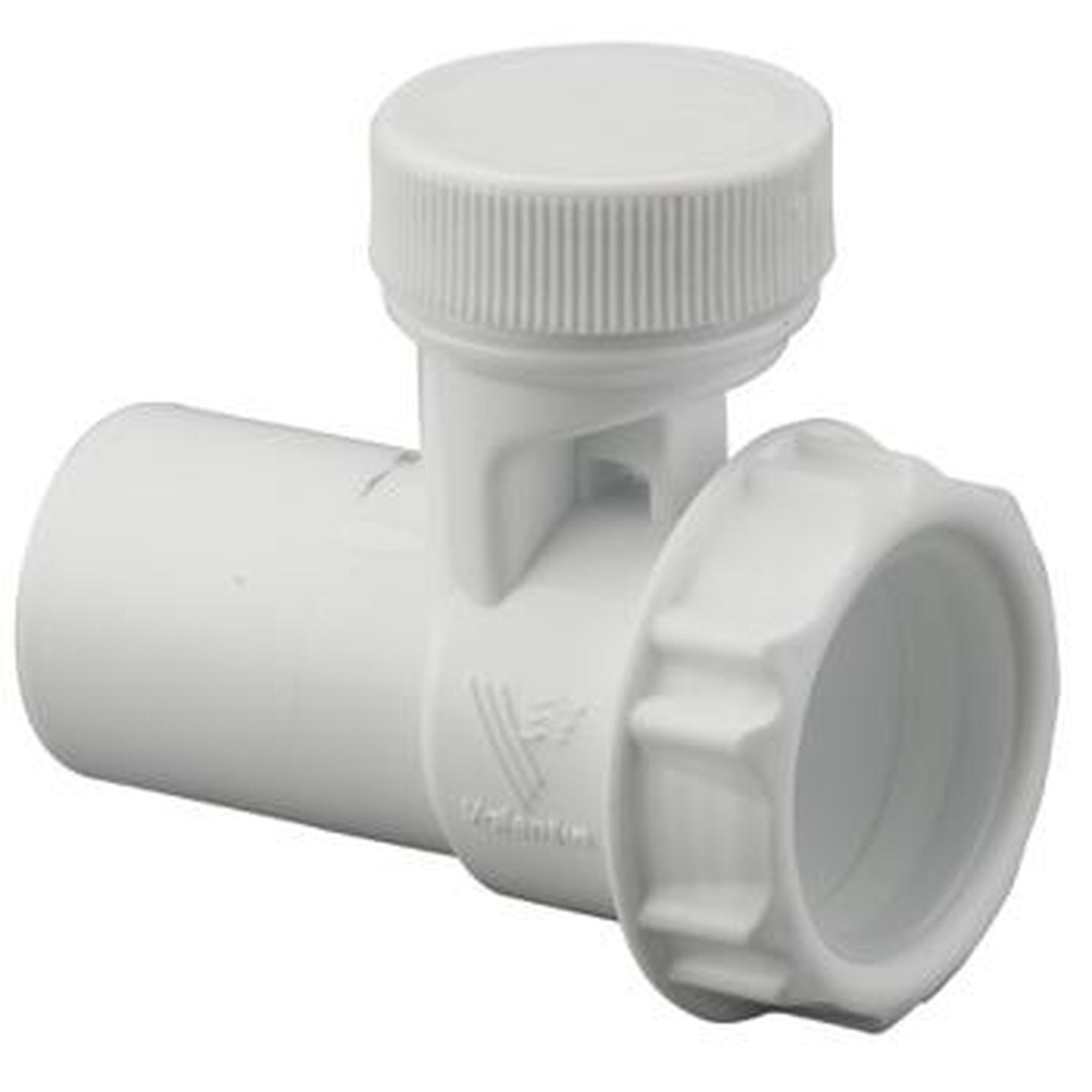 Soupape anti-vide plastique blanc, entrée Ø32mm, sortie Ø32mm