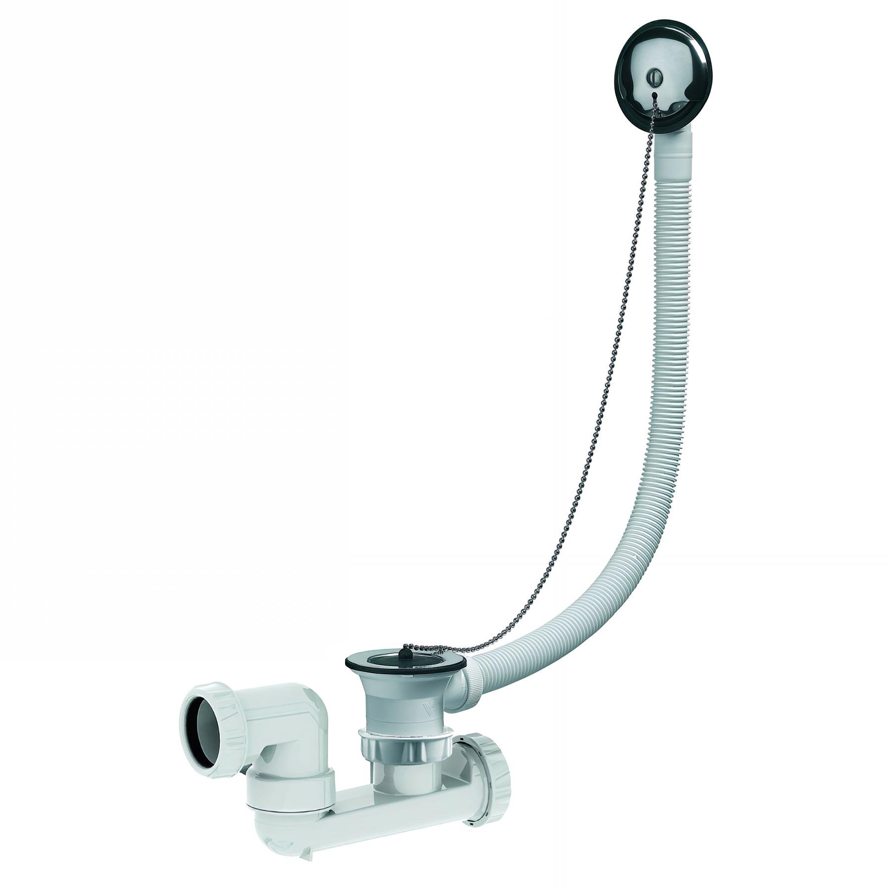 Vidage baignoire à bouchon, cuvette Ø70mm, serrage 0/26mm, débit : 52,5 l/mn