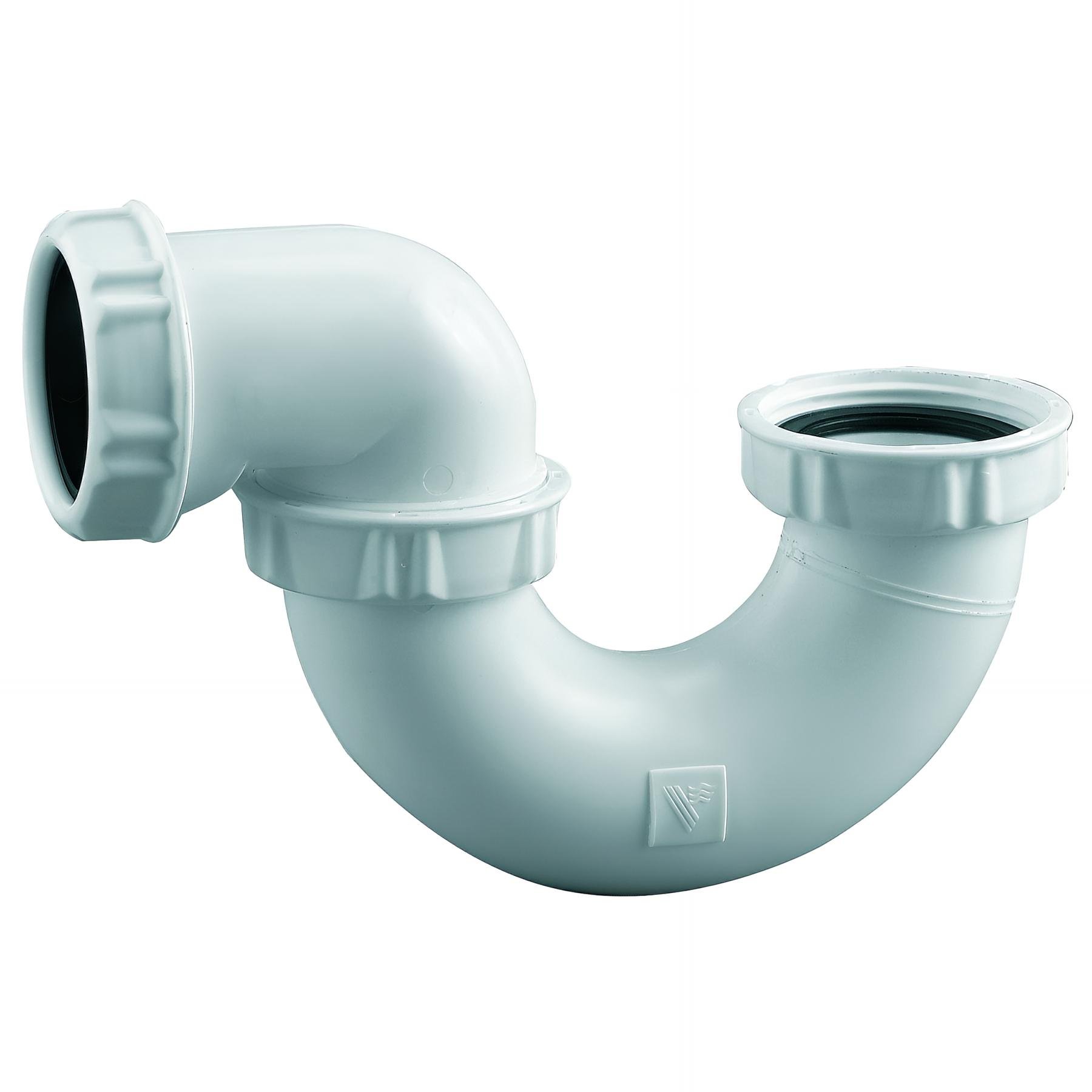 Siphon baignoire tube, sortie orientable Ø40mm, H. 123mm