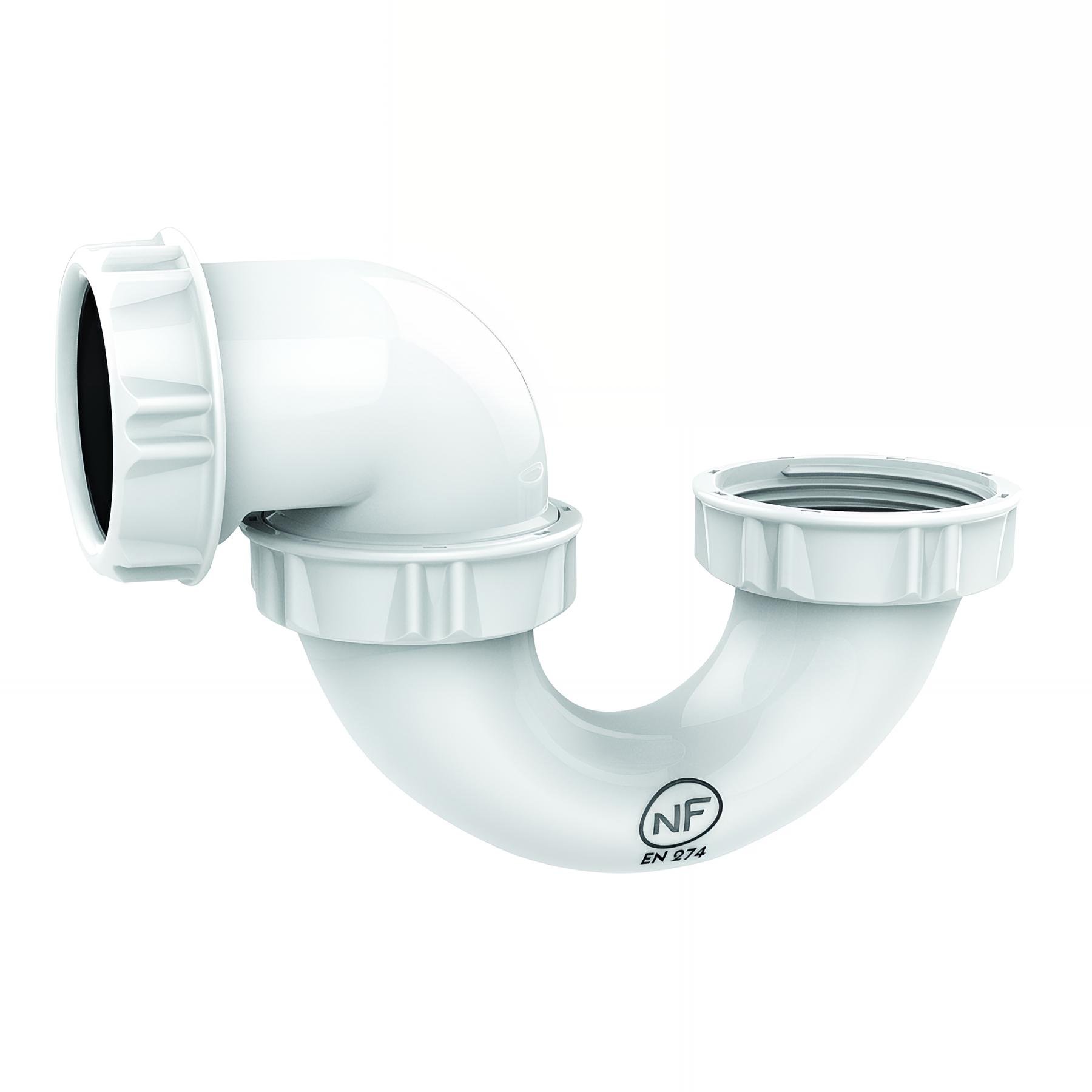 Siphon baignoire tube, sortie orientable Ø40mm H. 111mm