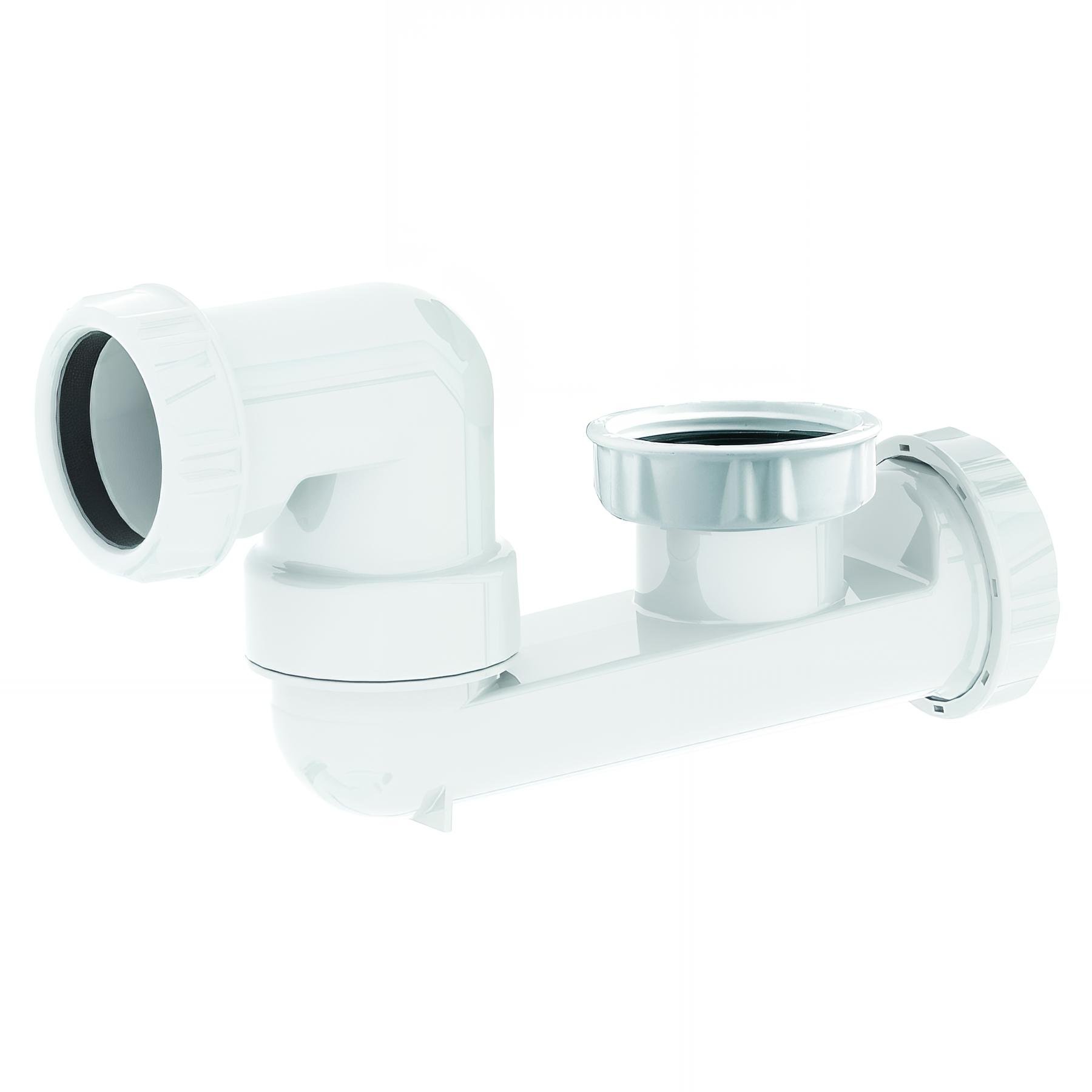 Siphon baignoire, sortie horizontale orientable Ø40mm, H. 109,5mm