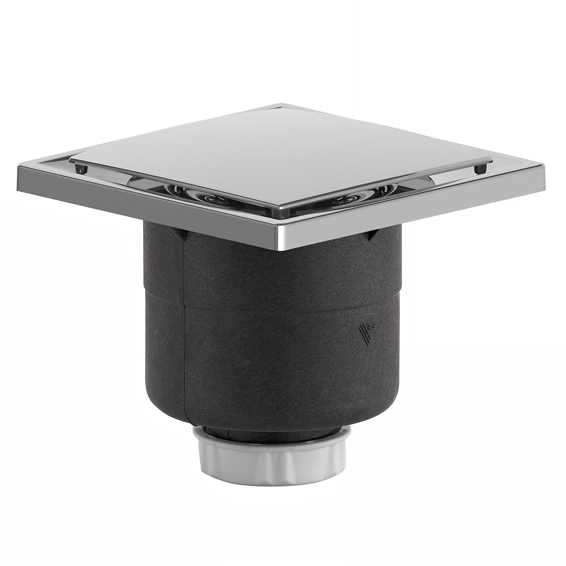 Bonde de sol, cadre ABS 143x143mm, H. 128mm, sortie Ø40mm