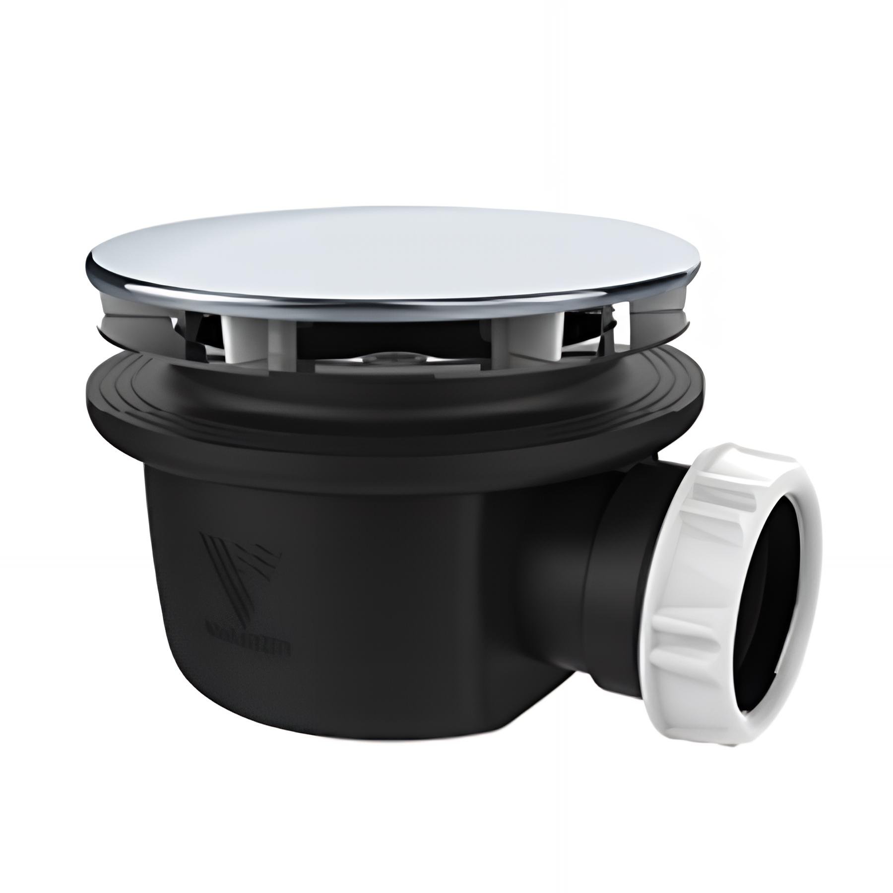 Bonde douche extra-plate NF Ø90mm, MINIME, capot inox serti Ø117mm, H. 60mm