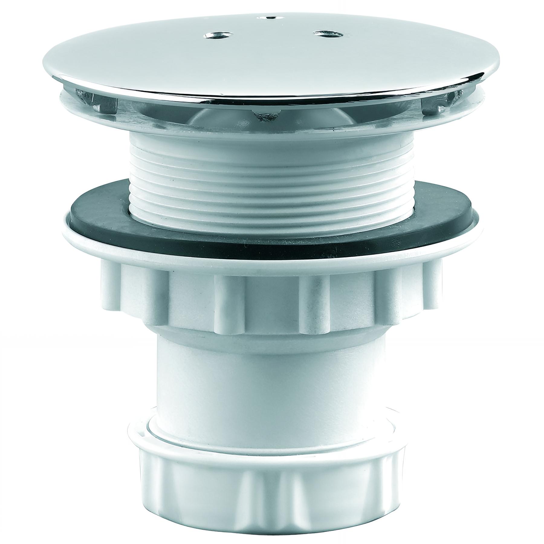 Bonde de douche Ø60mm,capot métal Ø90mm,sortie vert. à visser et/ou coller Ø40mm