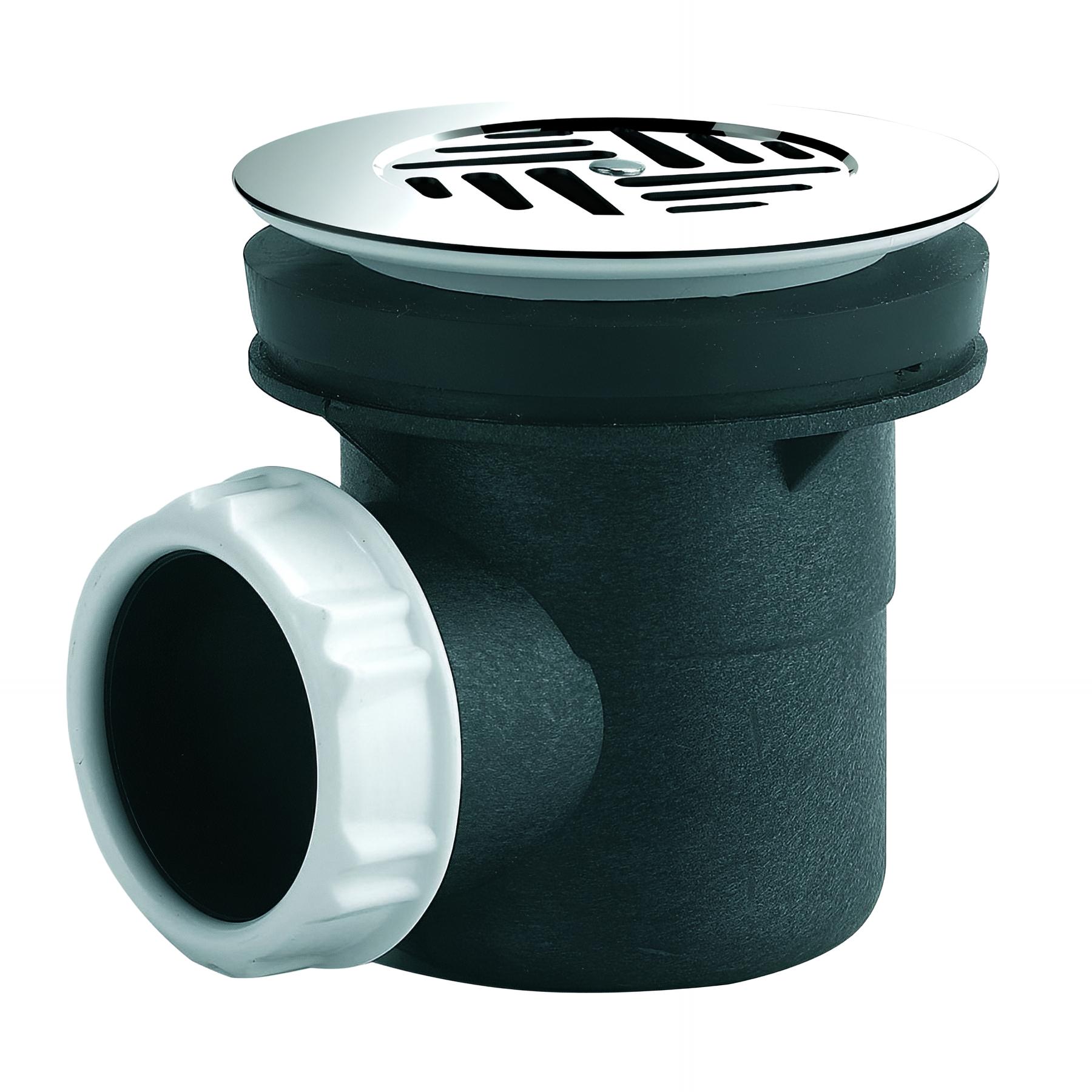 Bonde de douche Ø60mm, grille Ø85mm, sortie horizontale Ø40mm