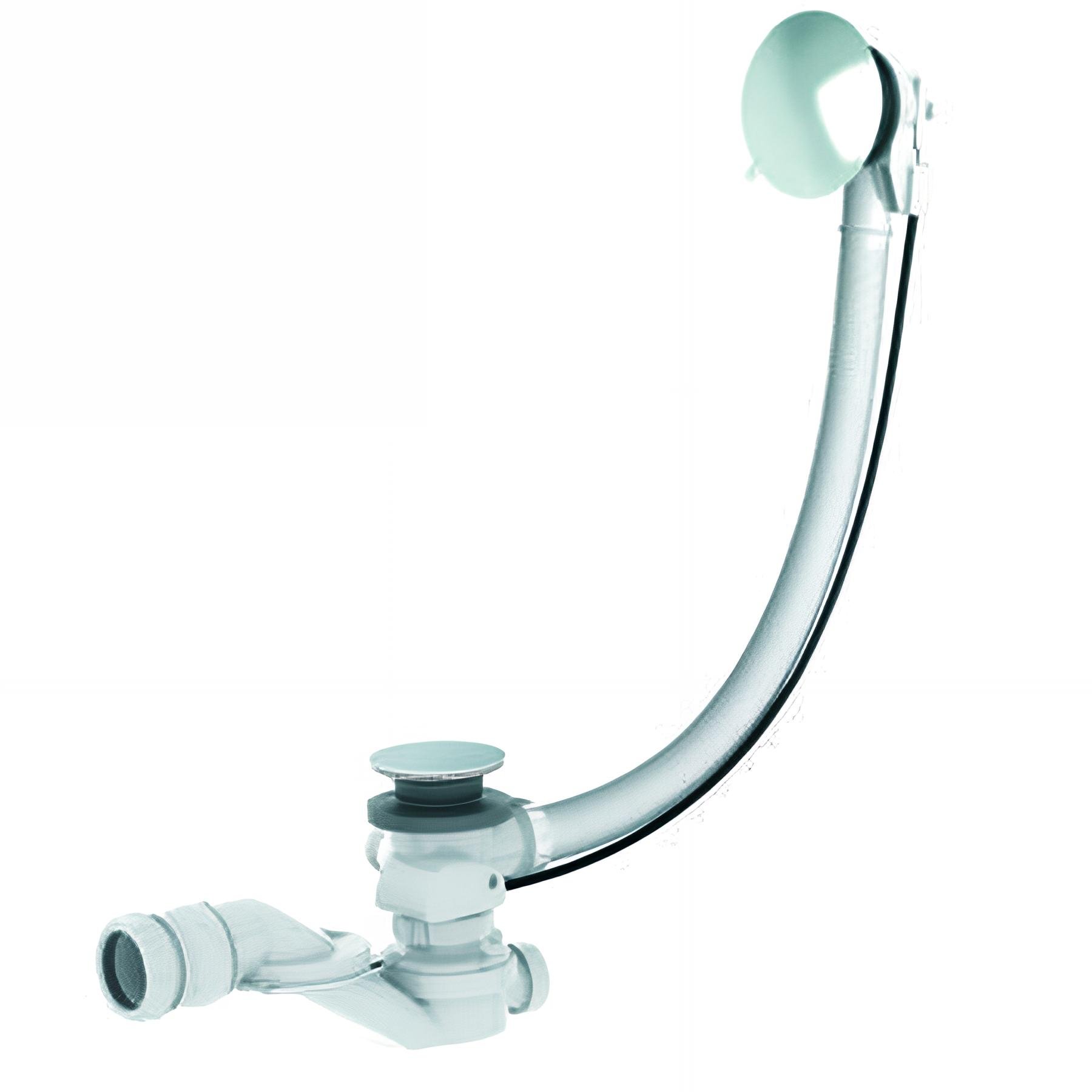 Vidage baignoire à câble650mm,remplissage par le fond,volant métal,clapet laiton