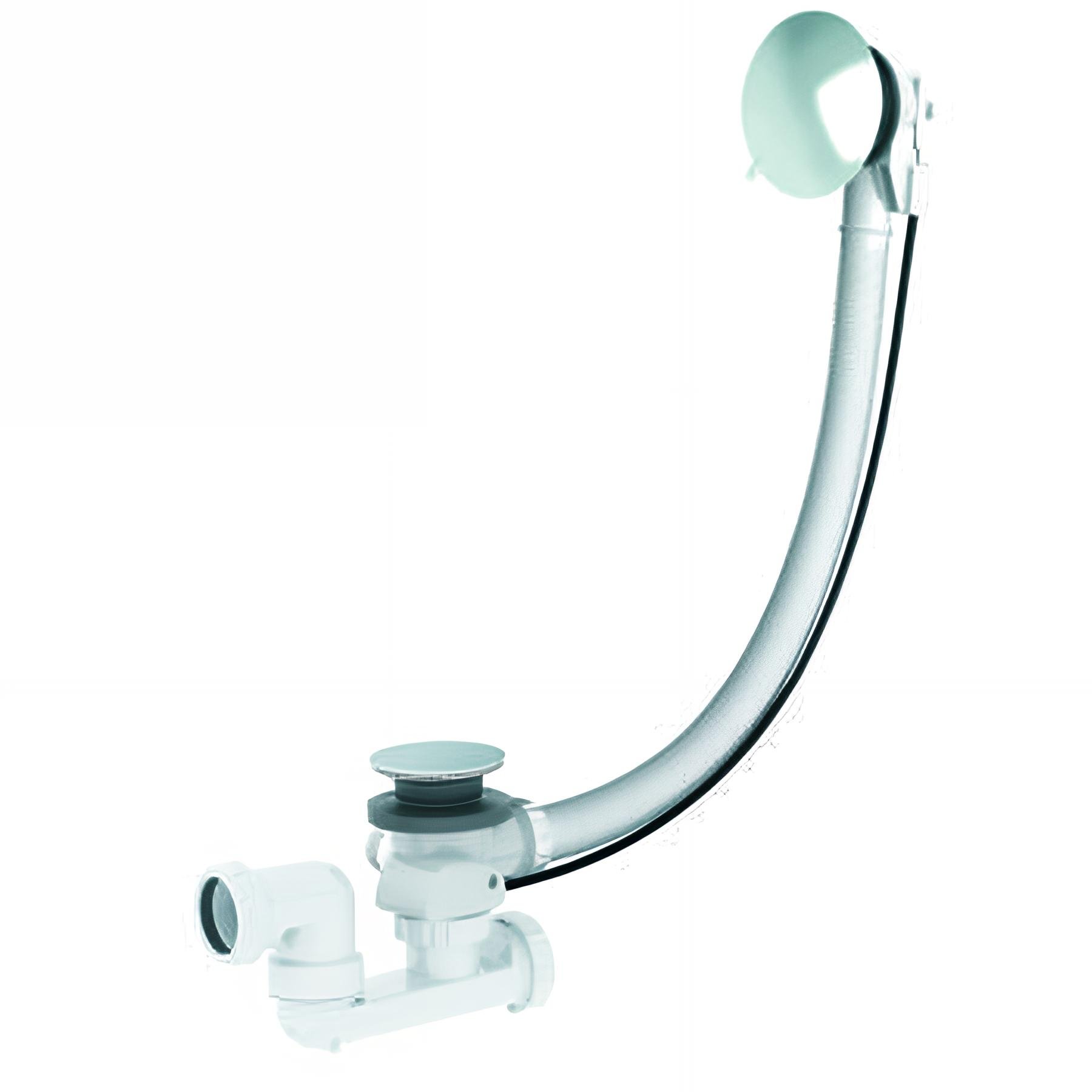 Vidage baignoire à câble 650mm, remplissage par le fond,volant/clapet ABS chromé