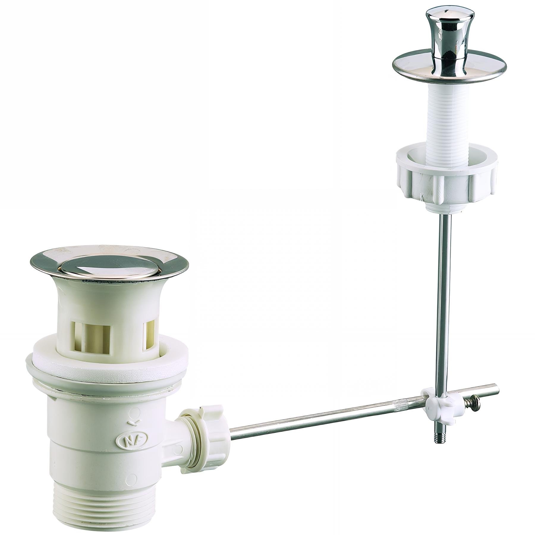 Bonde lavabo automatique,tirette verticale,clapet inox Ø40mm,serrage 33 à 48mm