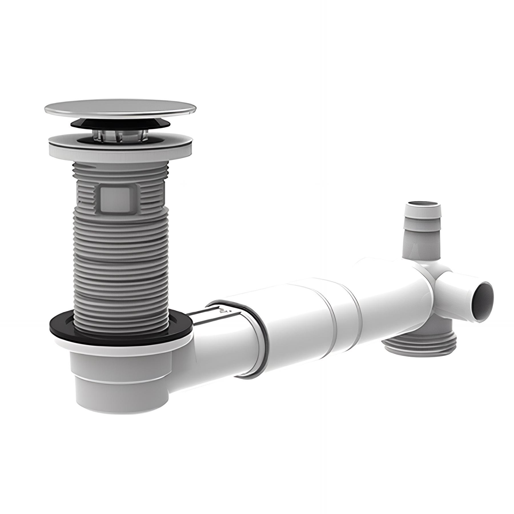 Tubulure extra-plate TBXP lavabo,réglable,bonde H.100 recoupable,clapet inox