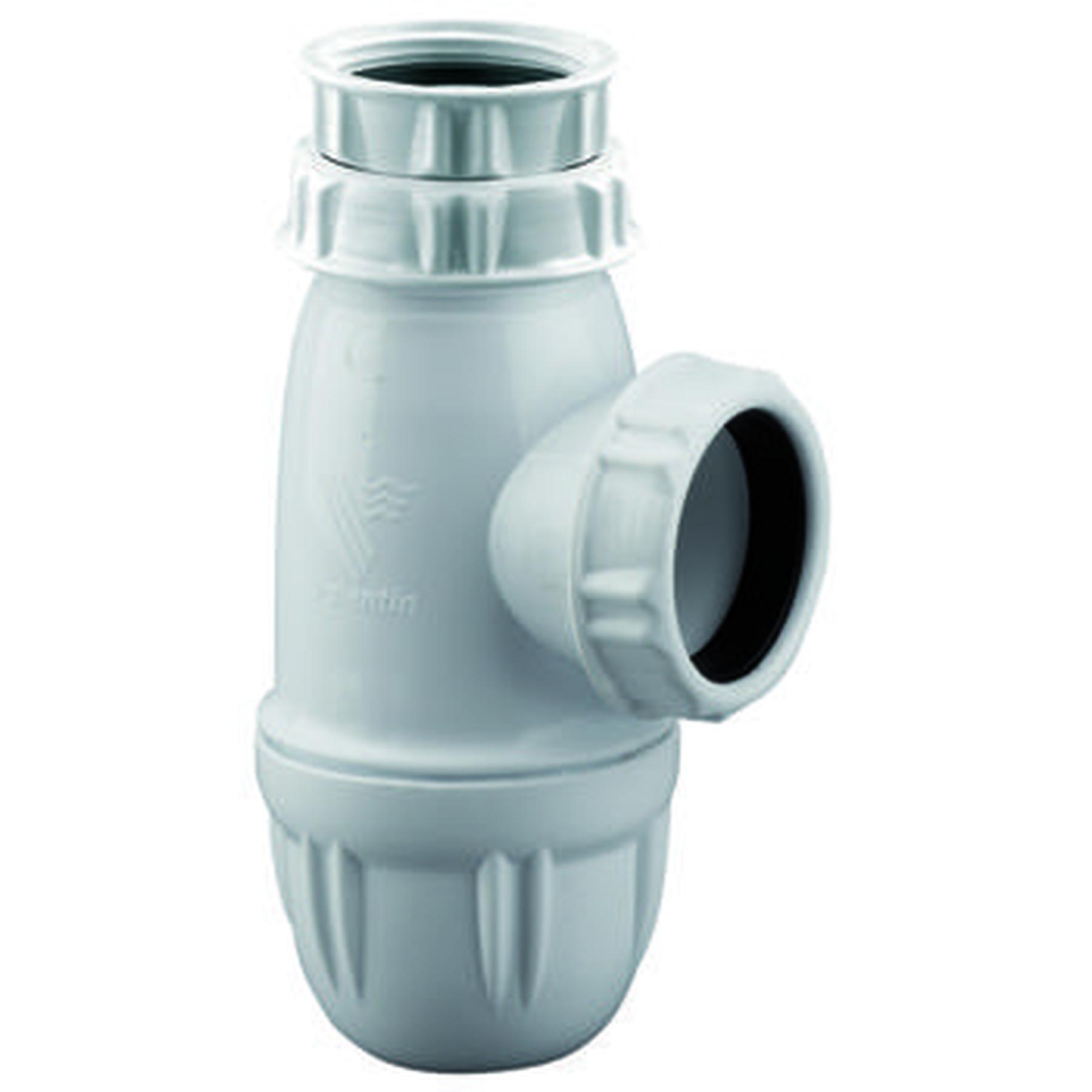 Siphon lavabo plastique, réglable 64/120mm, sortie Ø40mm débit : 45 l/mn