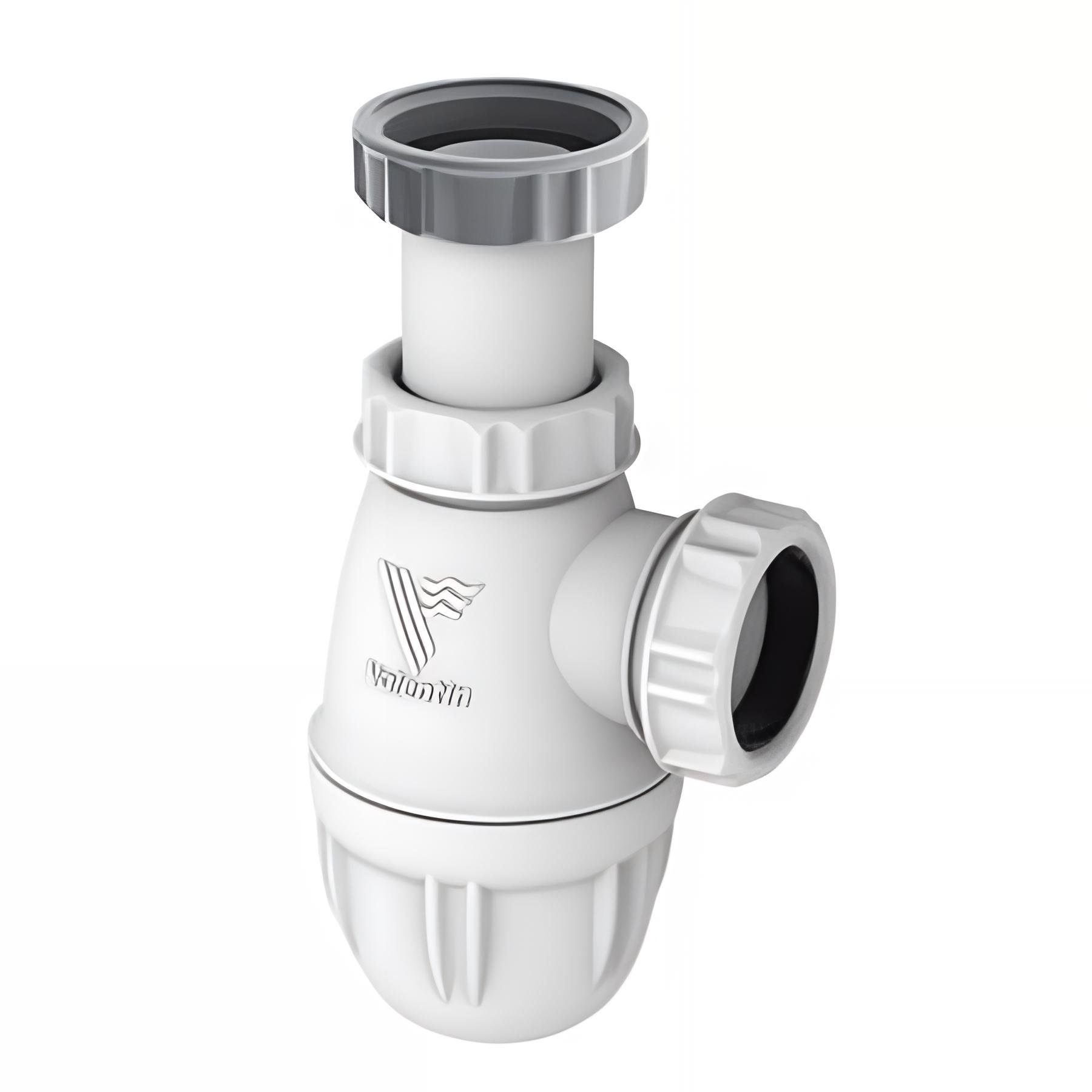 Siphon lavabo bi-matière-joint intégré, réglable, sortie Ø32mm