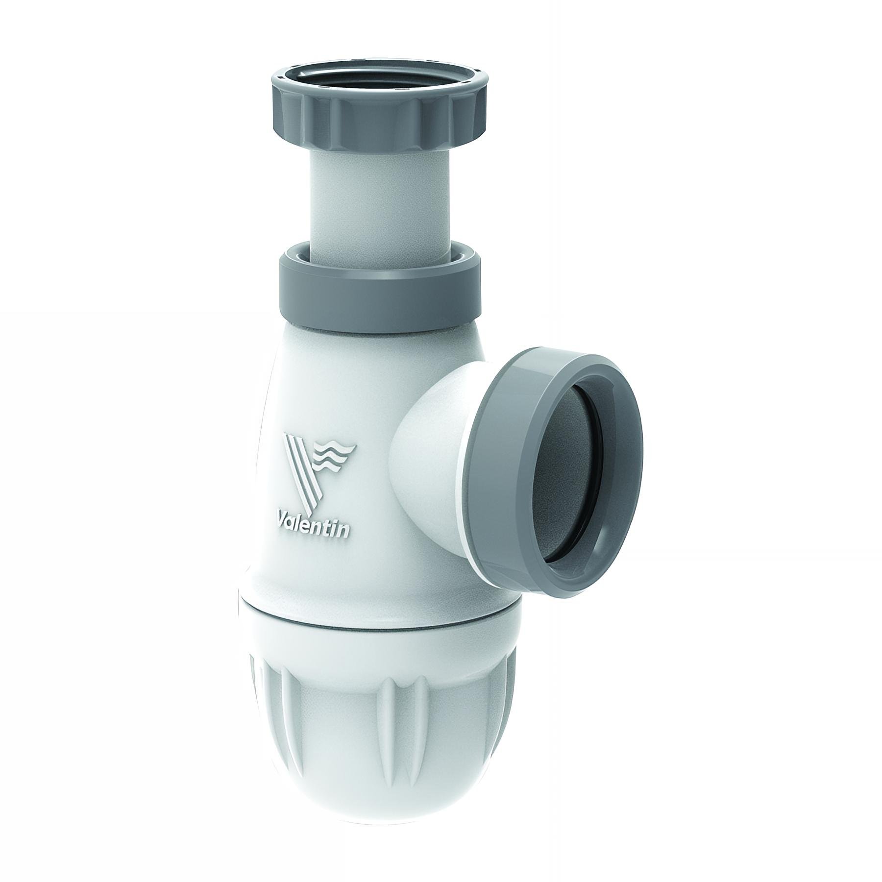 Siphon bi-matière joints intégrés pour lavabo,CONNECTIC,réglable,sortie Ø40mm,NF
