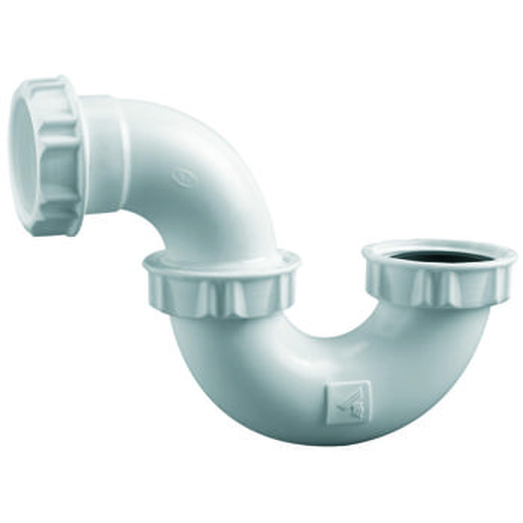 Siphon lavabo tube plastique, non réglable, sortie Ø32mm