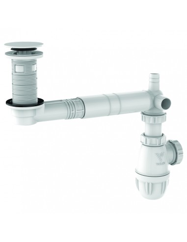 Equipement complet TBXP lavabo, extra-plat et réglable, ABS sertI inox,siphon NF