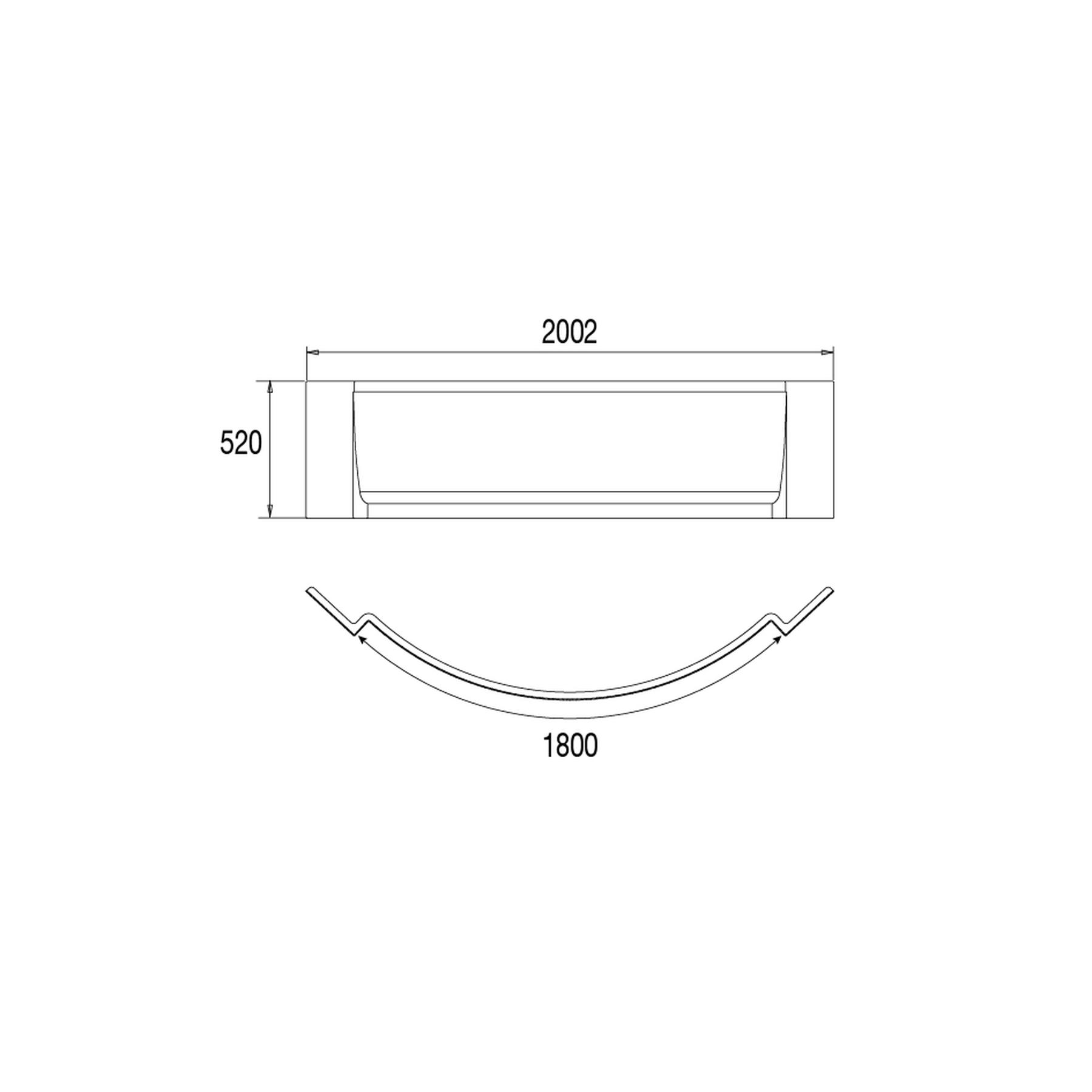 Tablier 200x52cm pour baignoire d'angle DIVA et ARTY