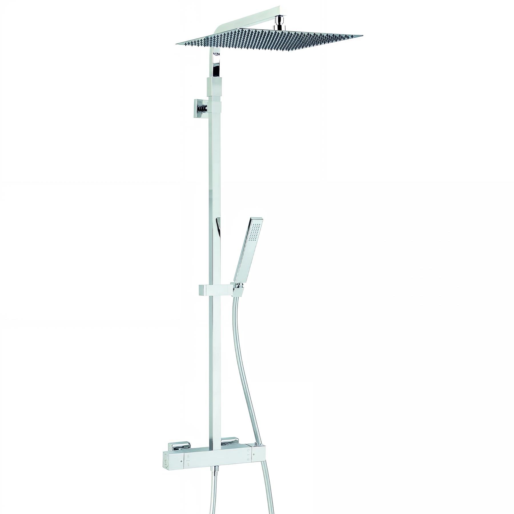 Combiné de douche TOUAREG 400x400, robinetterie thermostatique, sans tablette