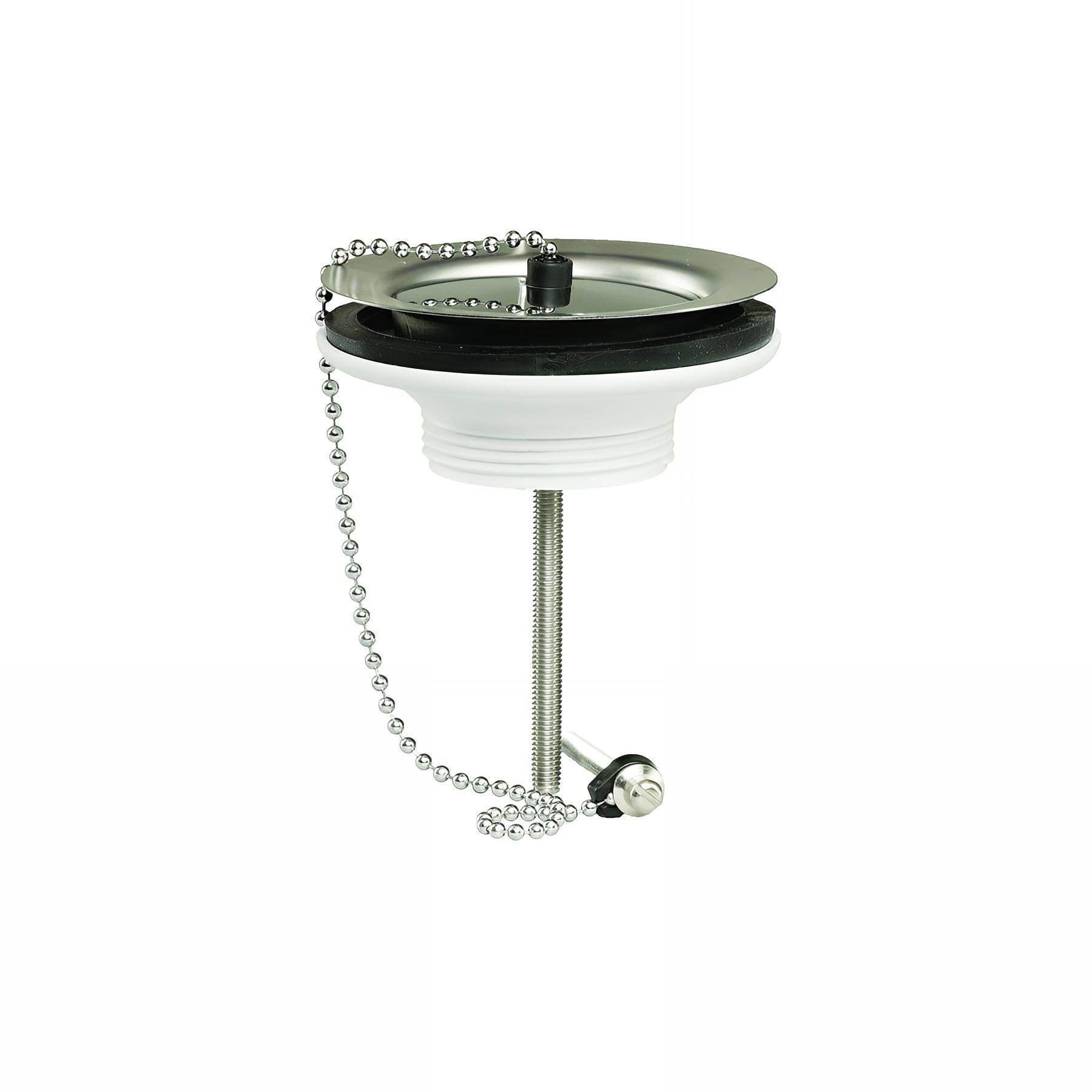 Bonde évier Ø60mm, bouchon enjoliveur inox, cuvette Ø85mm, serrage 0 à 70mm