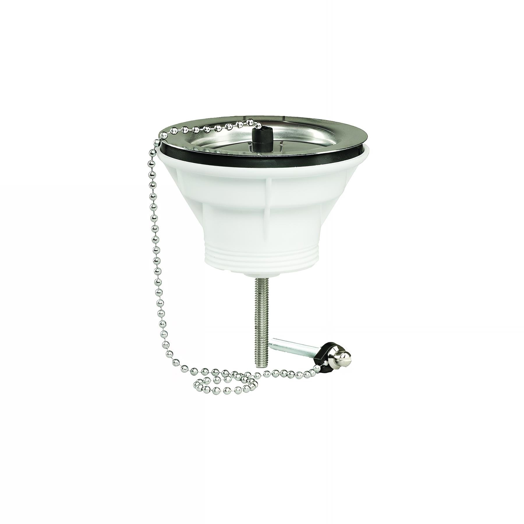 Bonde évier Ø60mm, bouchon enjoliveur inox, cuvette Ø85mm, serrage 0 à 60mm