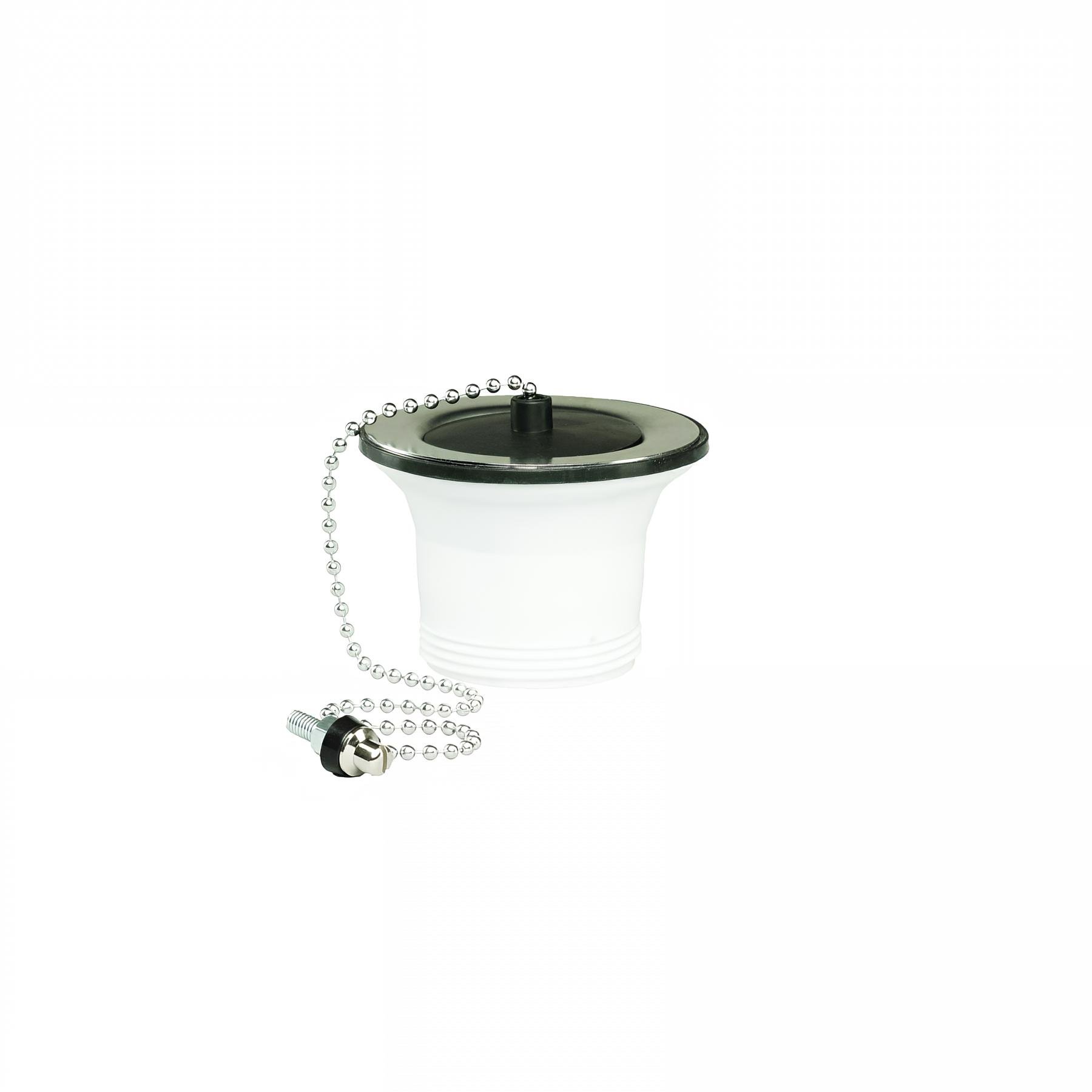 Bonde évier Ø50mm, bouchon noir Ø45mm, cuvette Ø70mm, serrage 0 à 10mm