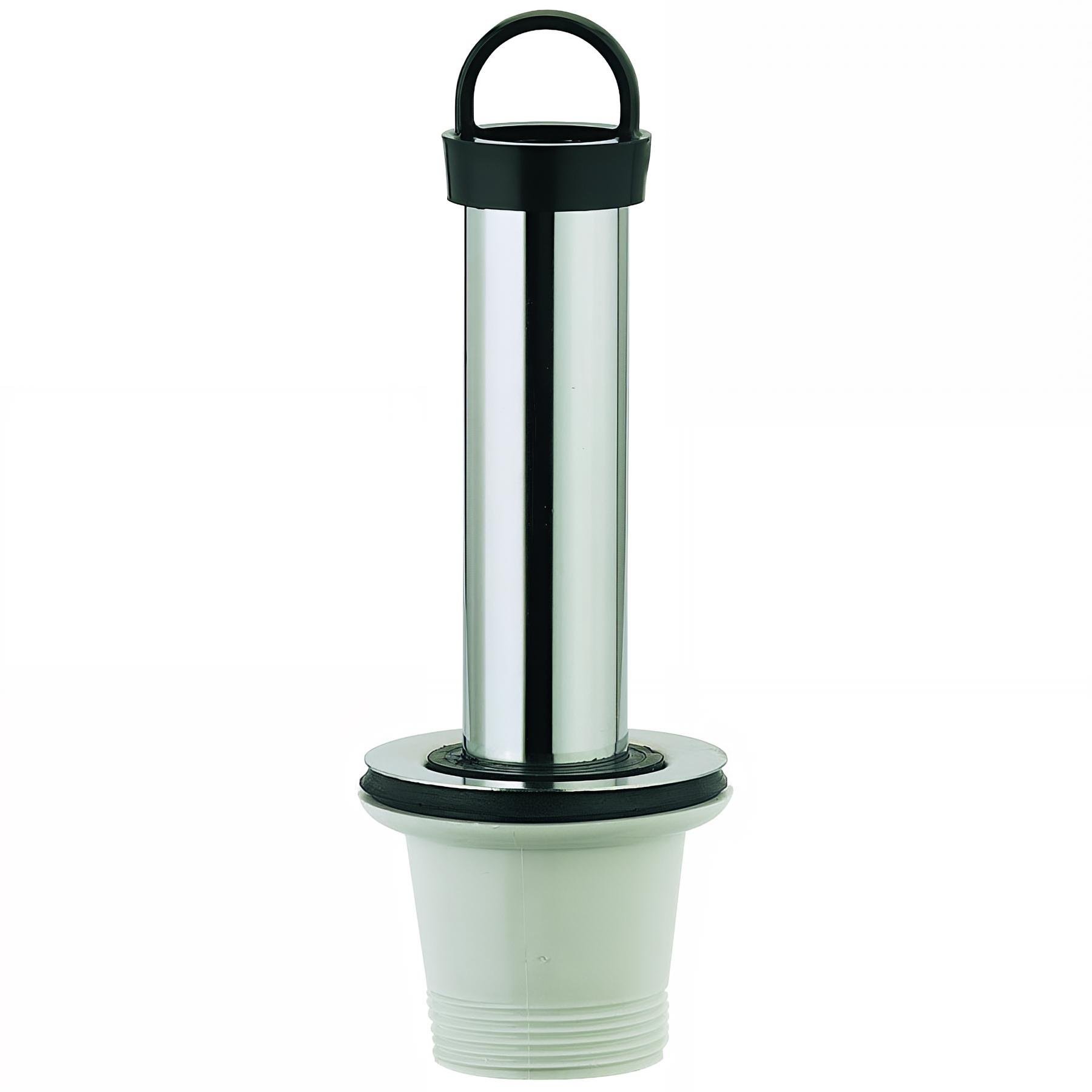 Bonde surverse inox évier Ø50mm, avec anse, garde d'eau 120mm, serrage 2 à 10mm