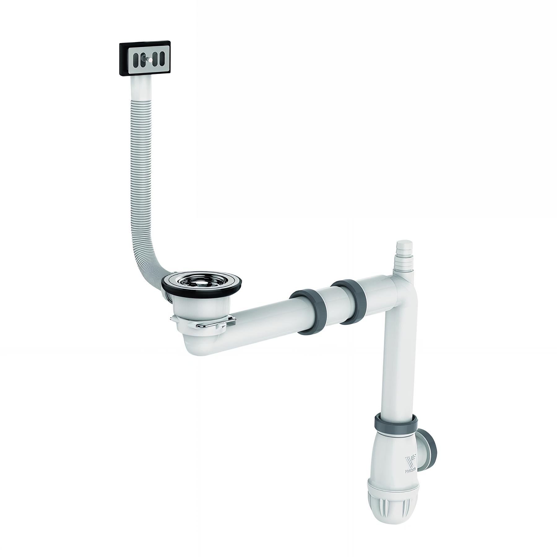 Vidage gain d'espace ELIPSO, pour évier 1 cuve Ø60mm, H. 89,5mm, avec trop-plein