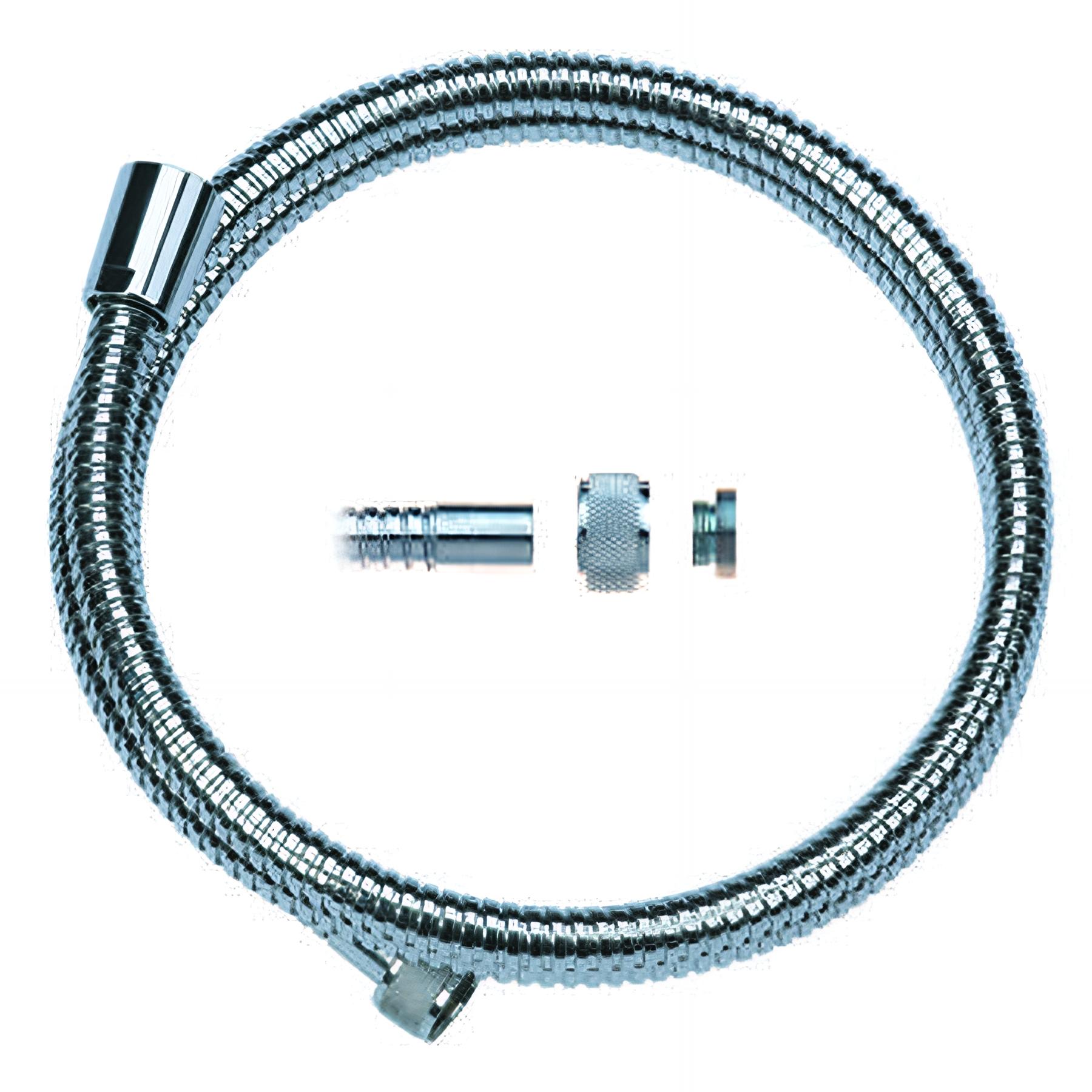 Flexible de douche laiton DA 1,25mm résistance traction 50 kg, embout démontable