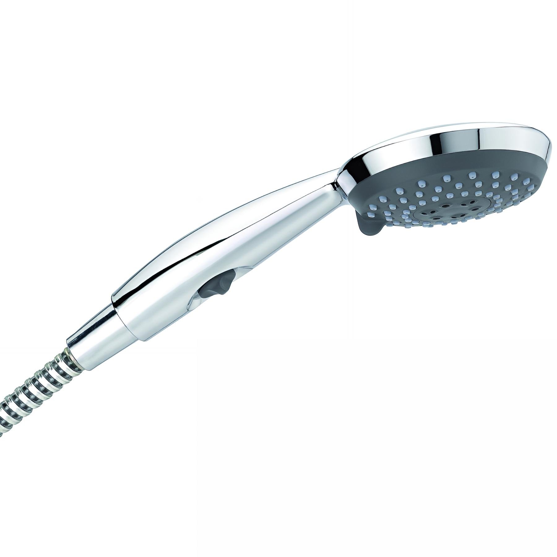 Douchette 2 jets chromé, GO STOP, système anti-calcaire, économie d'eau