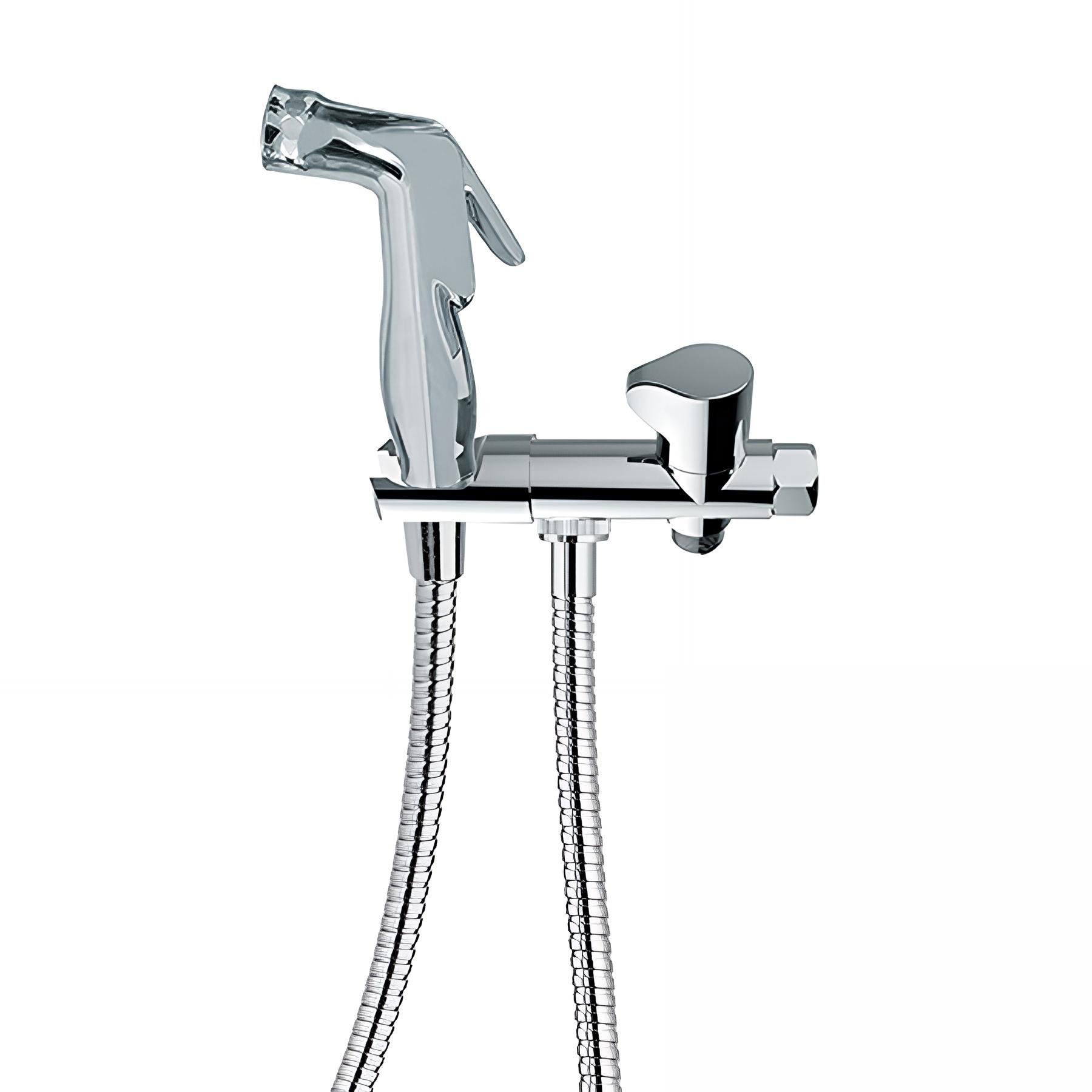 Kit complet HYGIENE, douchette ABS, flexible DA 1,25m, robinet laiton, support