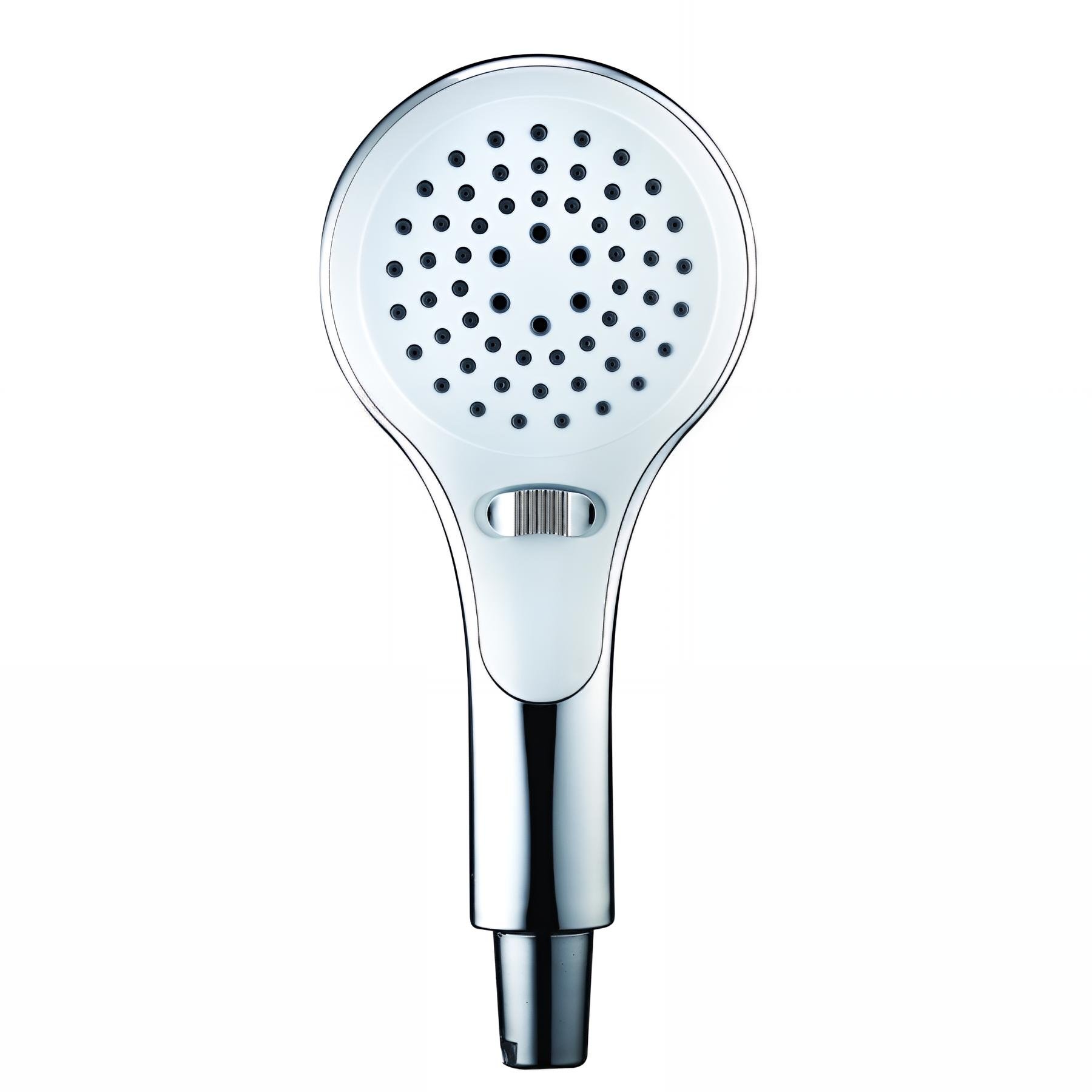 Douchette 3 jets chromé/blanc, INOUIE, système anti-calcaire