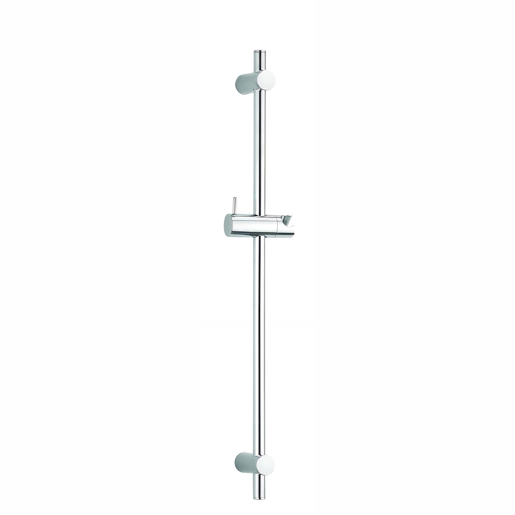 Barre douche Ø18mm inox chromé, H. 600mm, pieds réglables + cale